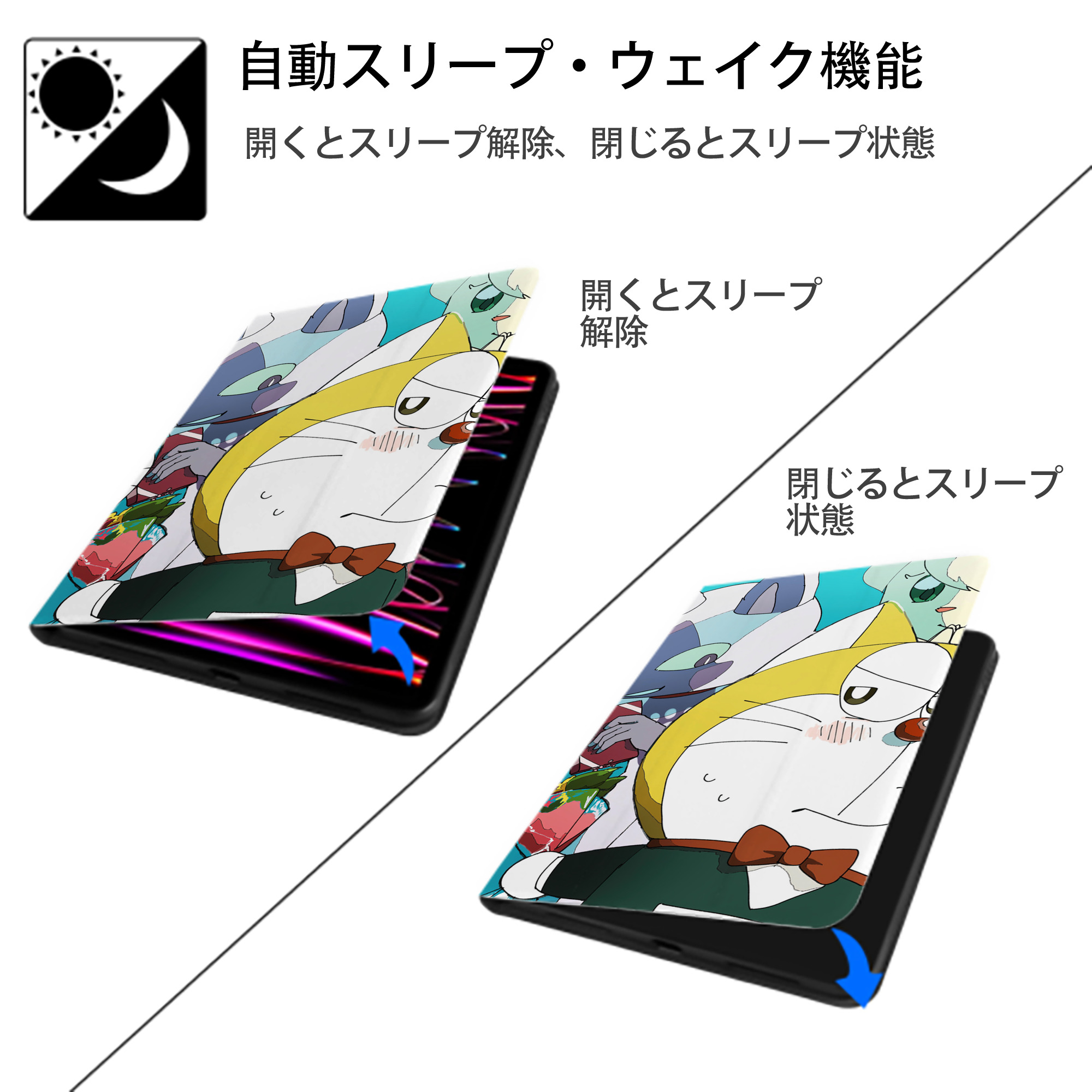 ドラえもん Doraemon IPad ケース ブック型 PUレザー TPU 耐衝撃 軽量 薄型 ペン収納なし 全面保護 IPad 各モデル対応