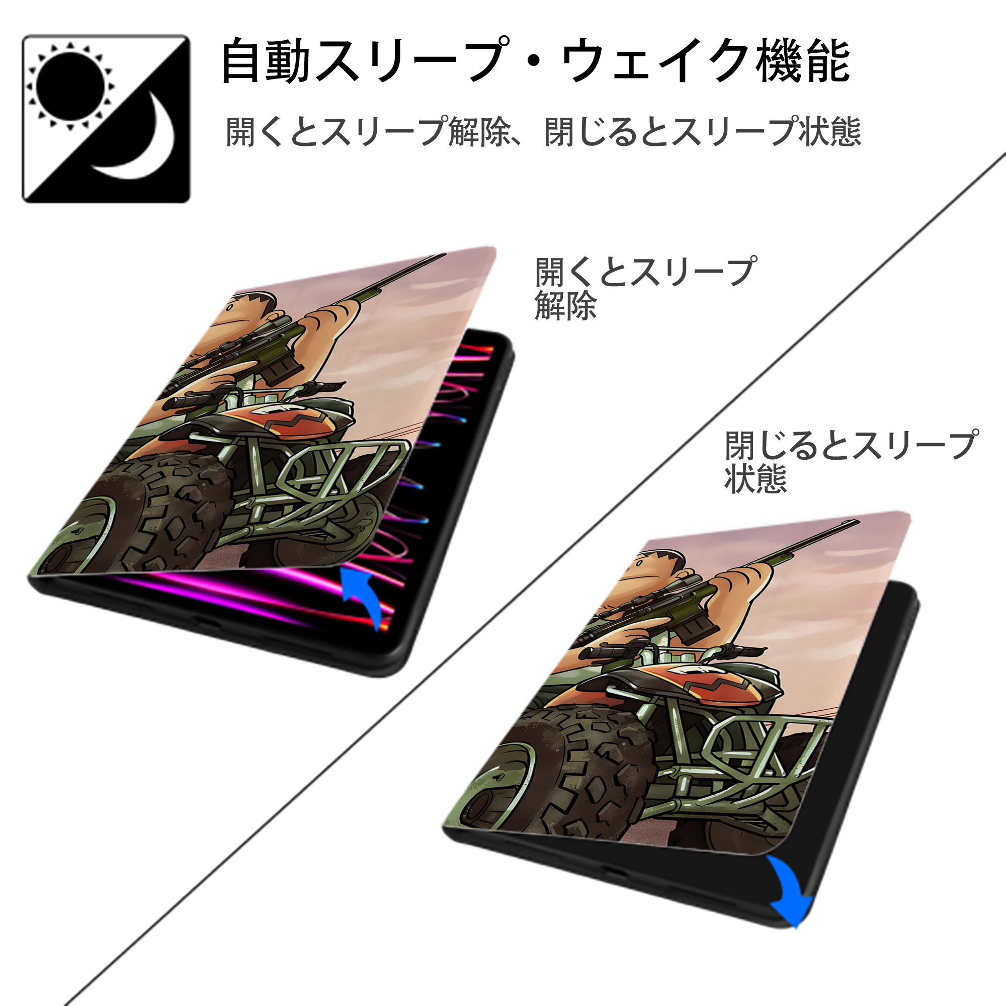 ドラえもん Doraemon IPad ケース ブック型 PUレザー TPU 耐衝撃 軽量 薄型 ペン収納なし 全面保護 IPad 各モデル対応