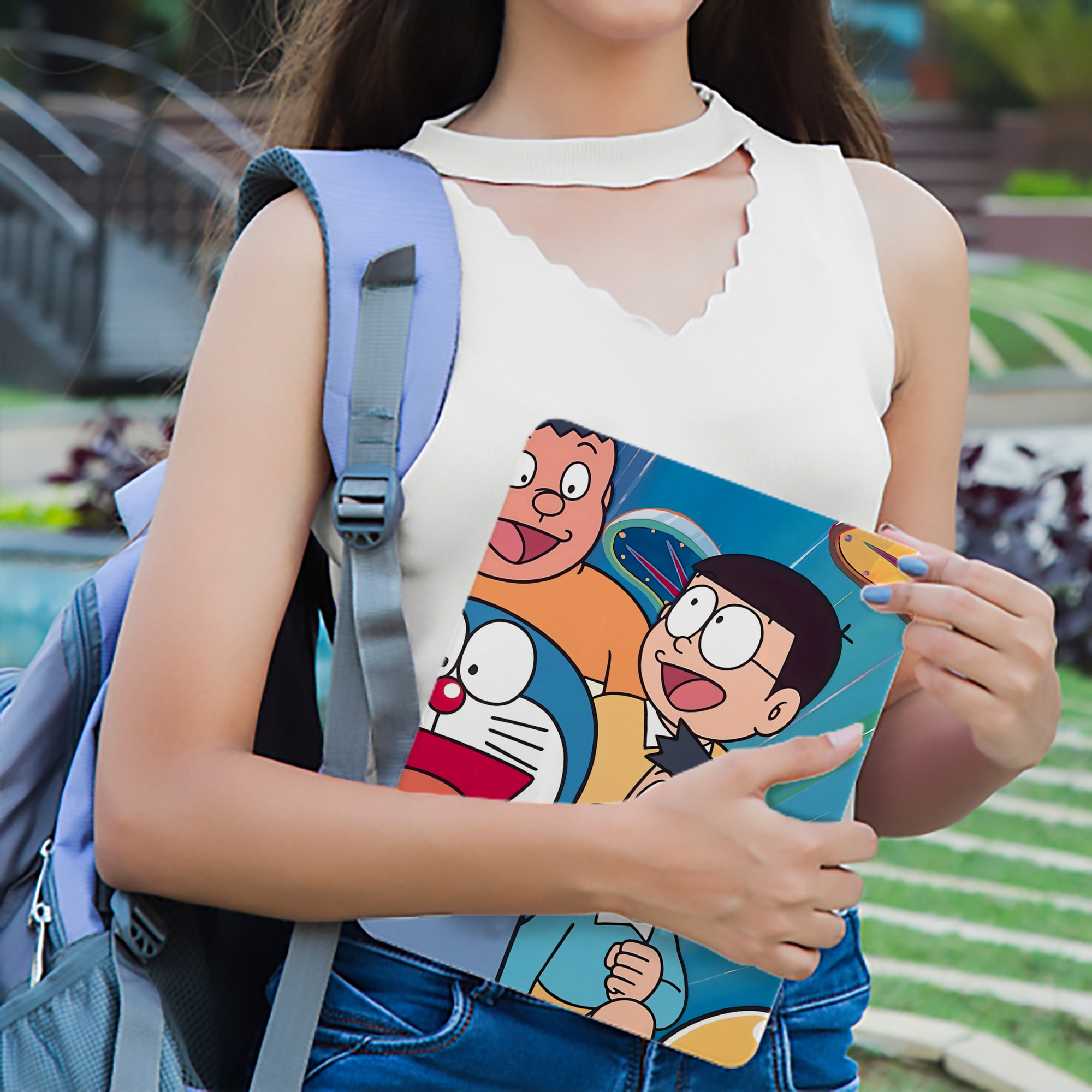 ドラえもん Doraemon IPadケース ペンホルダー付き ブックスタイルデザイン