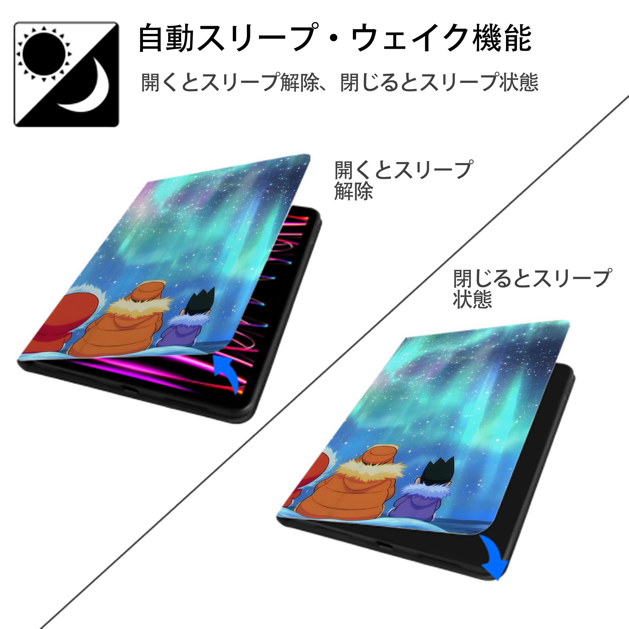 ドラえもん Doraemon IPadケース ペンホルダー付き ブックスタイルデザイン