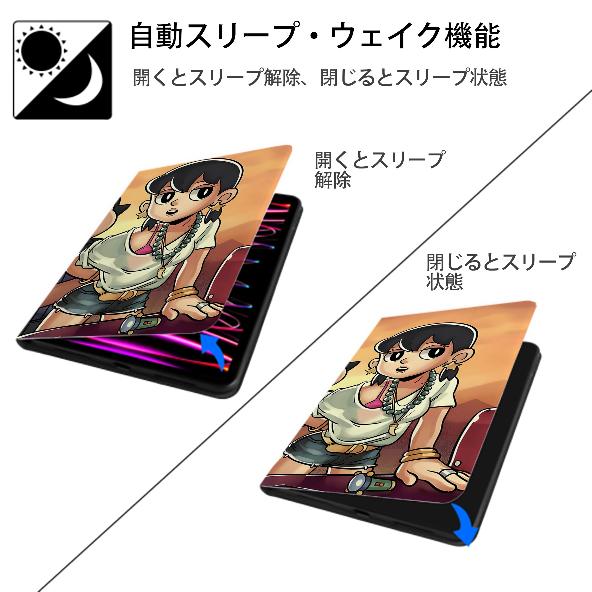 ドラえもん Doraemon IPadケース ペンホルダー付き ブックスタイルデザイン