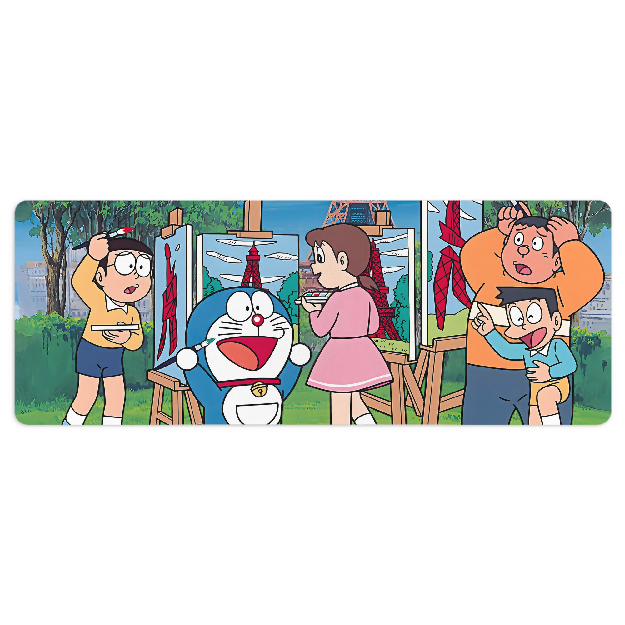 （画像用） ドラえもん Doraemon ステッチ加工 大判デスクマット／滑り止めマウスパッド