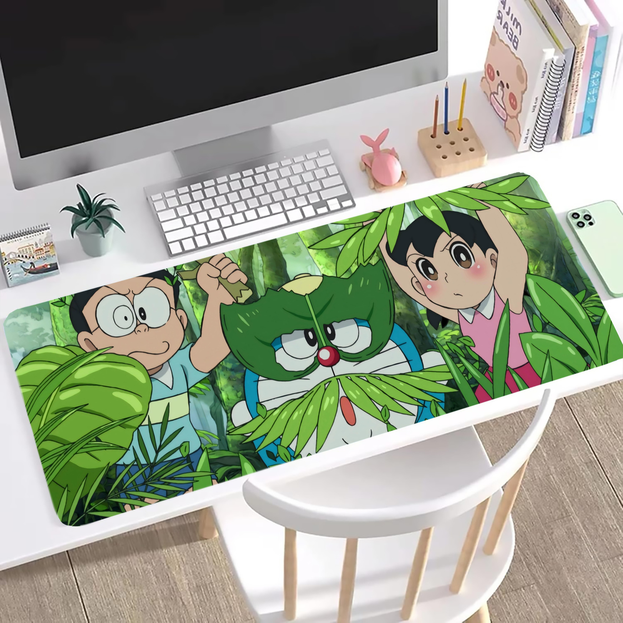 （画像用） ドラえもん Doraemon ステッチ加工 大判デスクマット／滑り止めマウスパッド