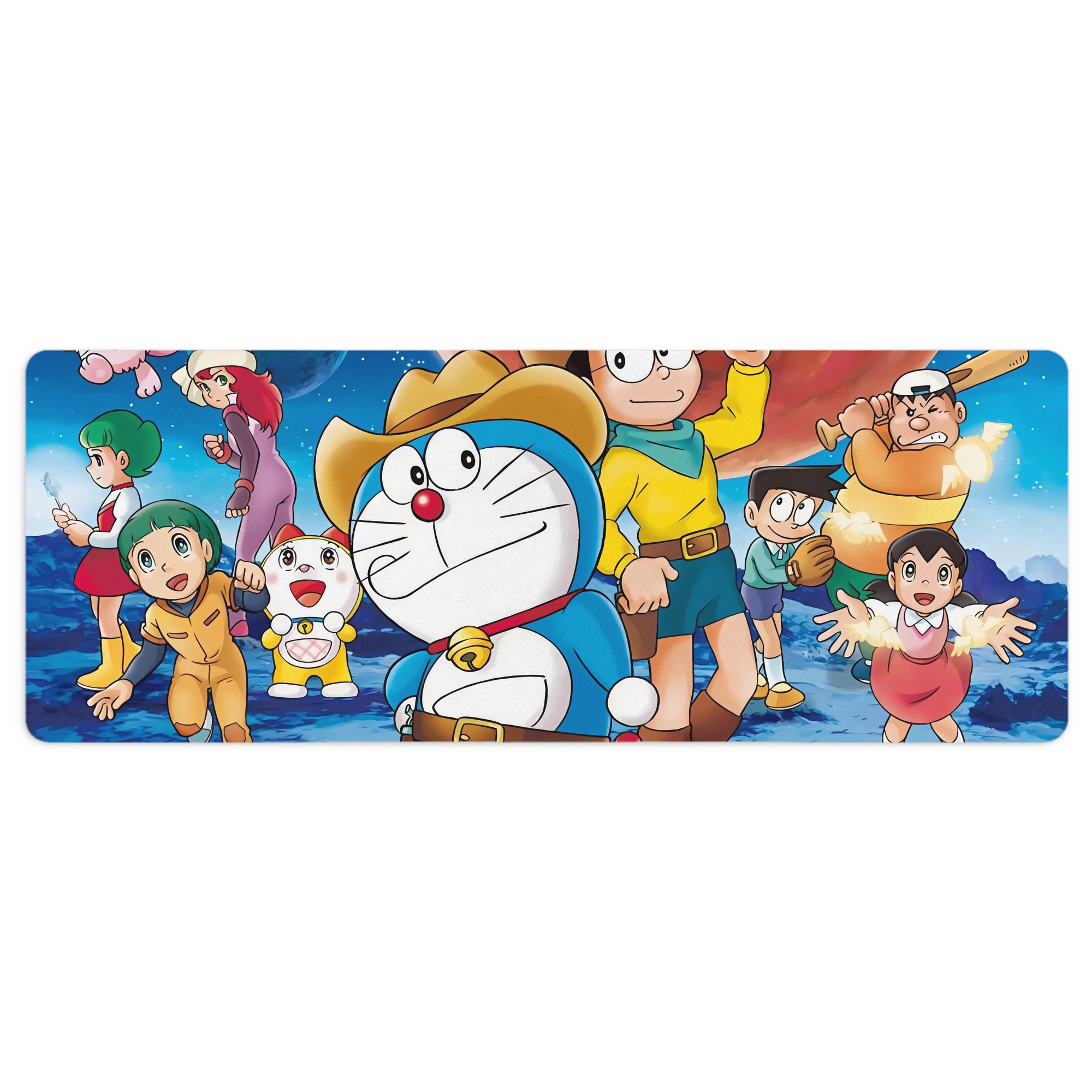 （画像用） ドラえもん Doraemon ステッチ加工 大判デスクマット／滑り止めマウスパッド