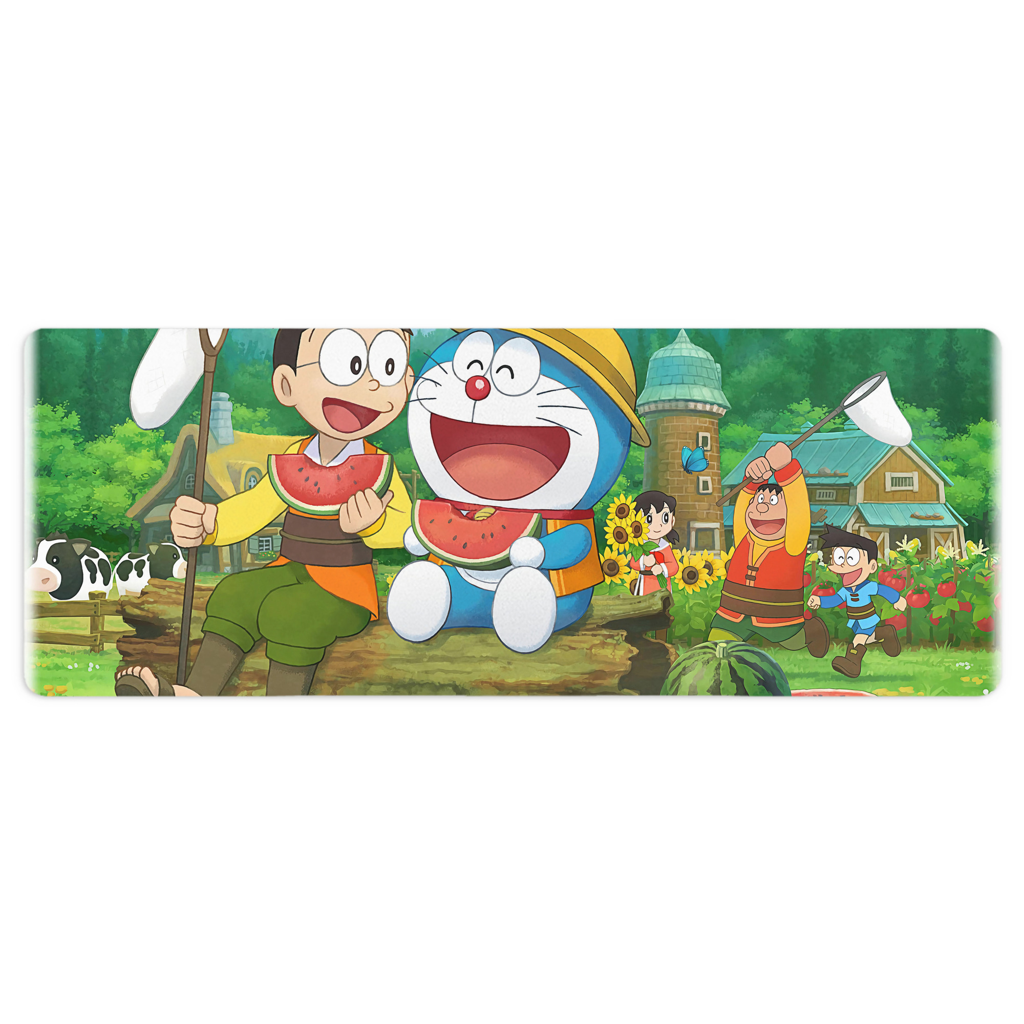 （画像用） ドラえもん Doraemon ステッチ加工 大判デスクマット／滑り止めマウスパッド