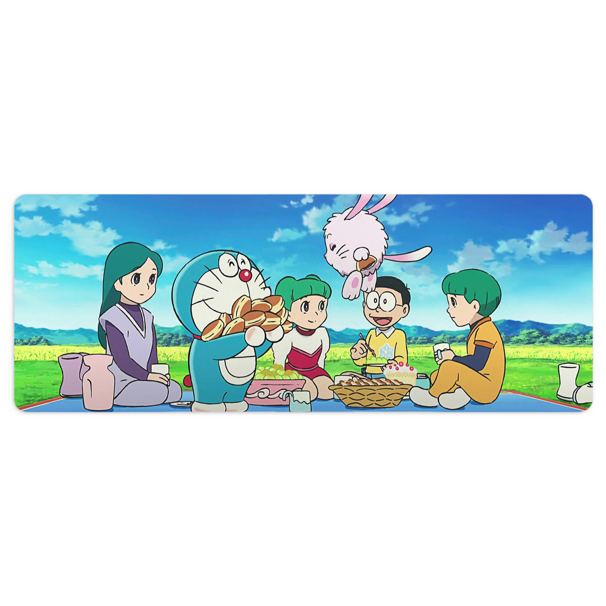 （画像用） ドラえもん Doraemon ステッチ加工 大判デスクマット／滑り止めマウスパッド