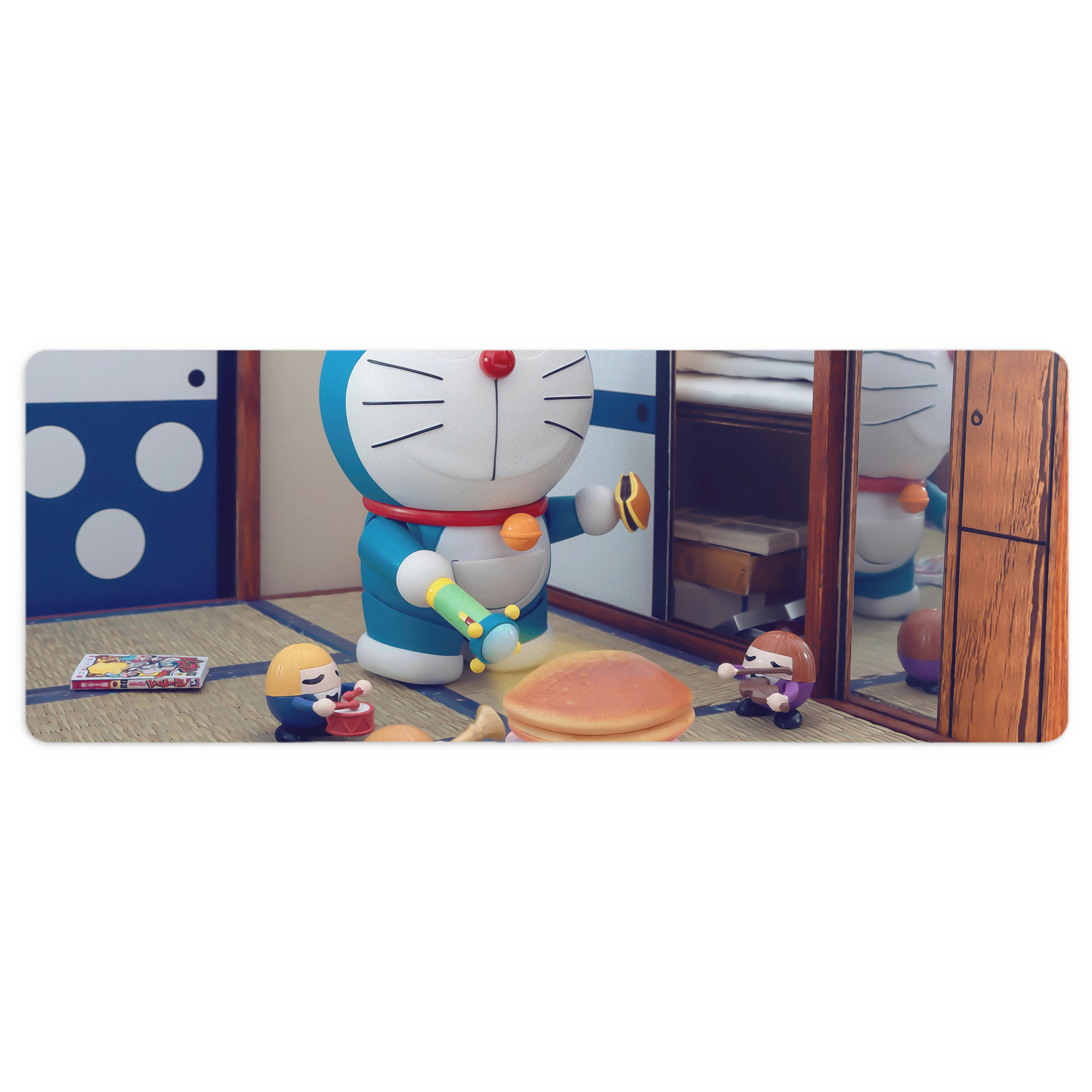 （画像用） ドラえもん Doraemon ステッチ加工 大判デスクマット／滑り止めマウスパッド