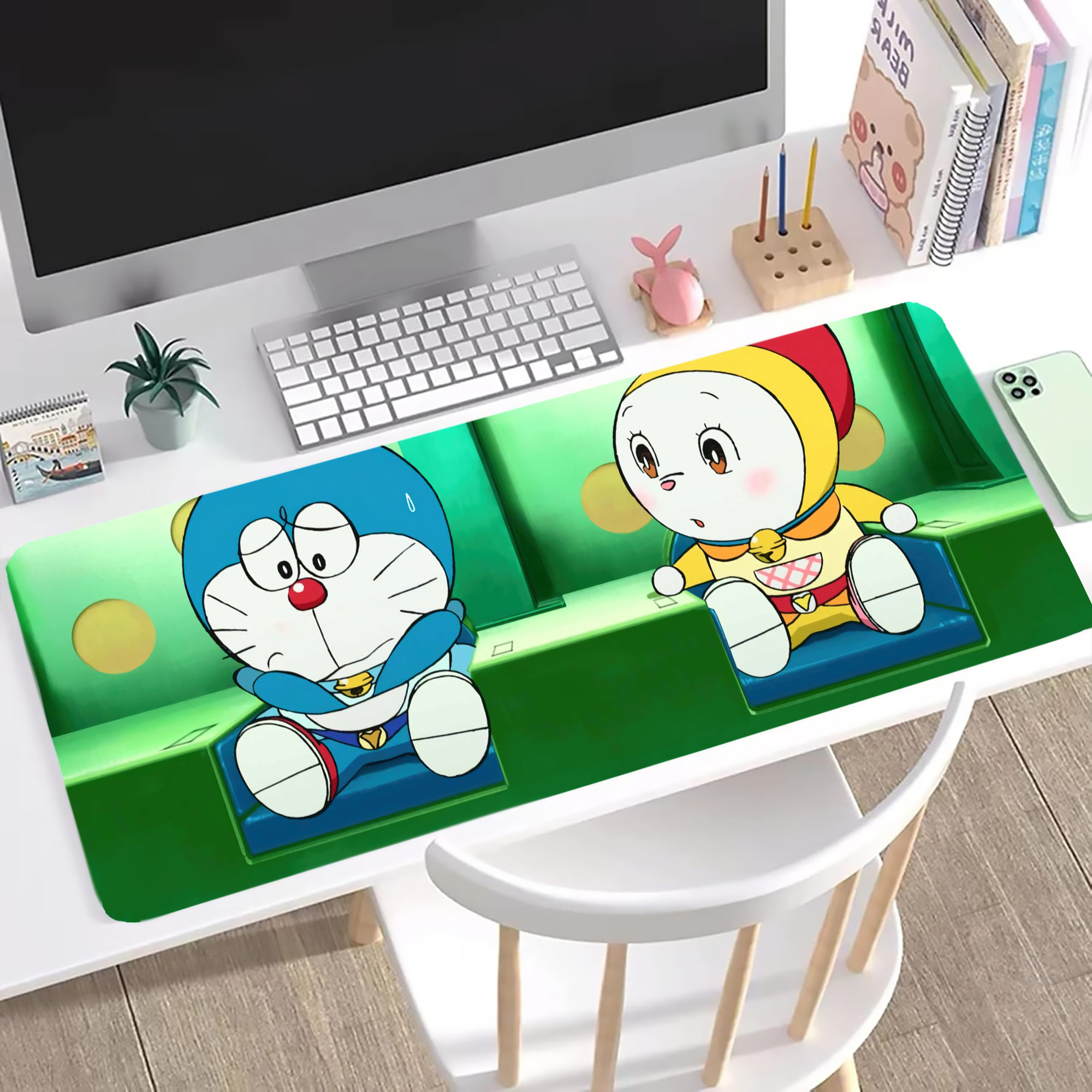 （画像用） ドラえもん Doraemon ステッチ加工 大判デスクマット／滑り止めマウスパッド