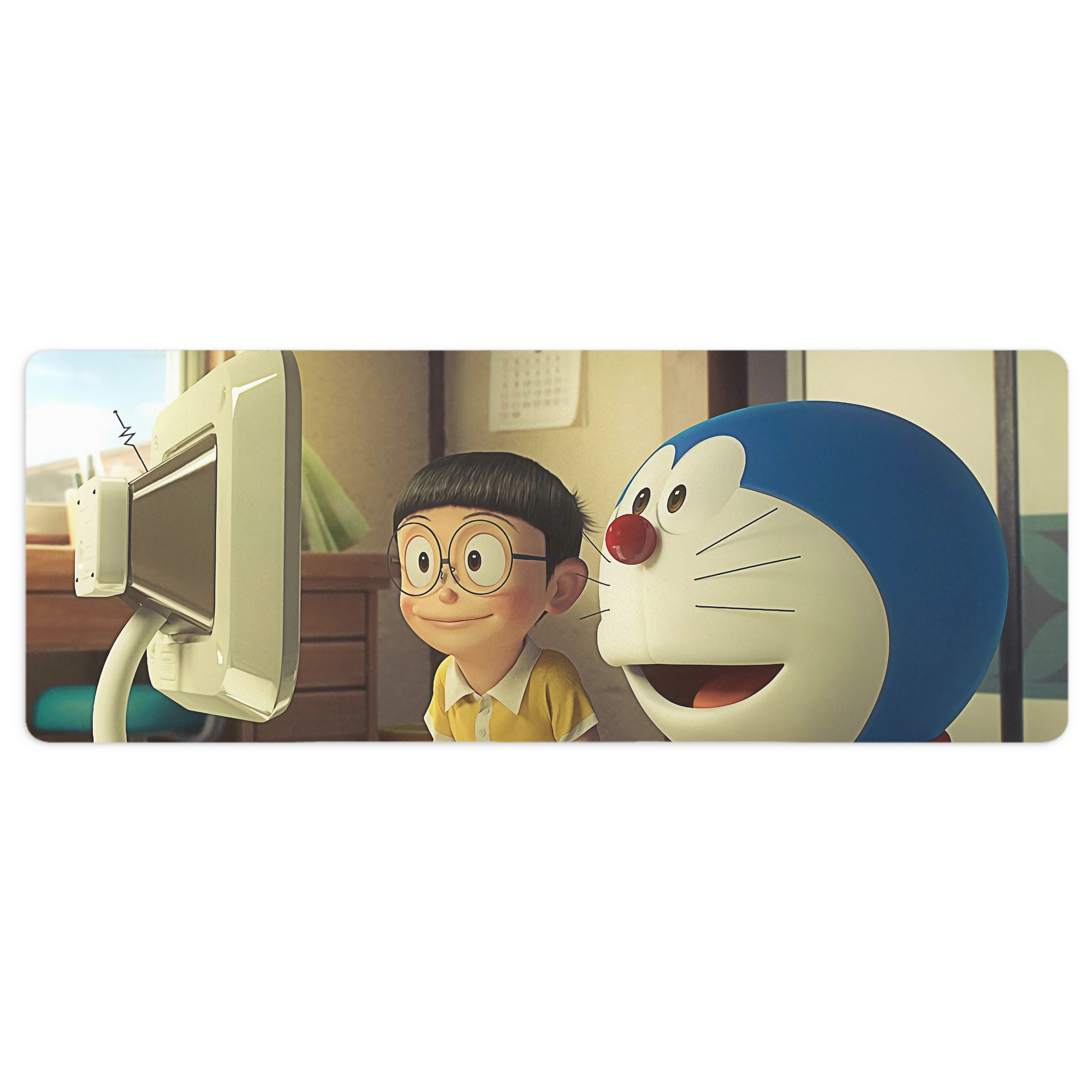 （画像用） ドラえもん Doraemon ステッチ加工 大判デスクマット／滑り止めマウスパッド