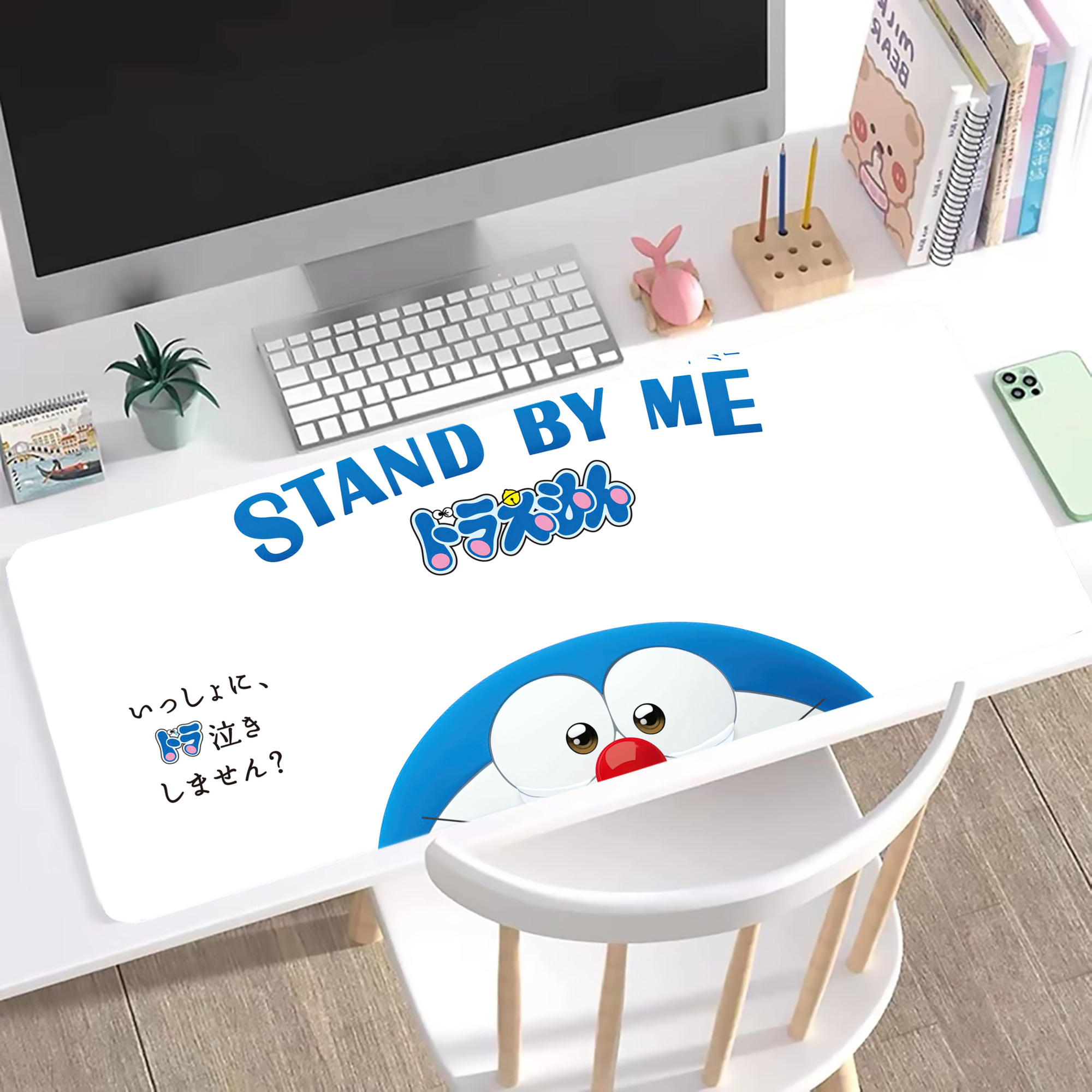（画像用） ドラえもん Doraemon ステッチ加工 大判デスクマット／滑り止めマウスパッド