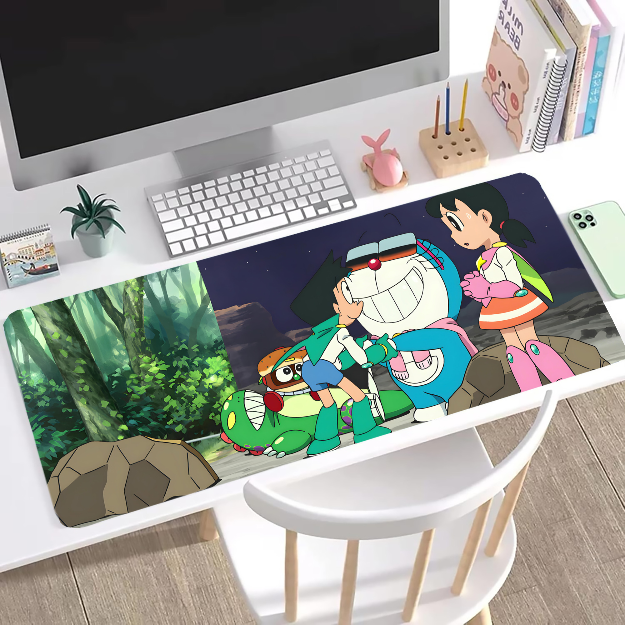（画像用） ドラえもん Doraemon ステッチ加工 大判デスクマット／滑り止めマウスパッド