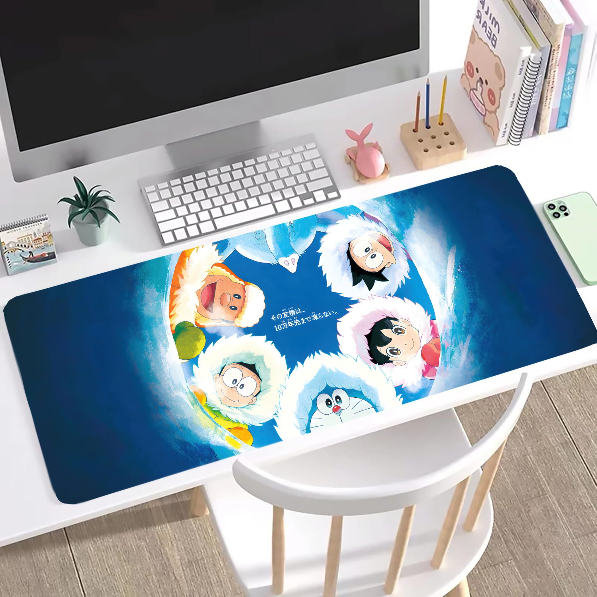 （画像用） ドラえもん Doraemon ステッチ加工 大判デスクマット／滑り止めマウスパッド