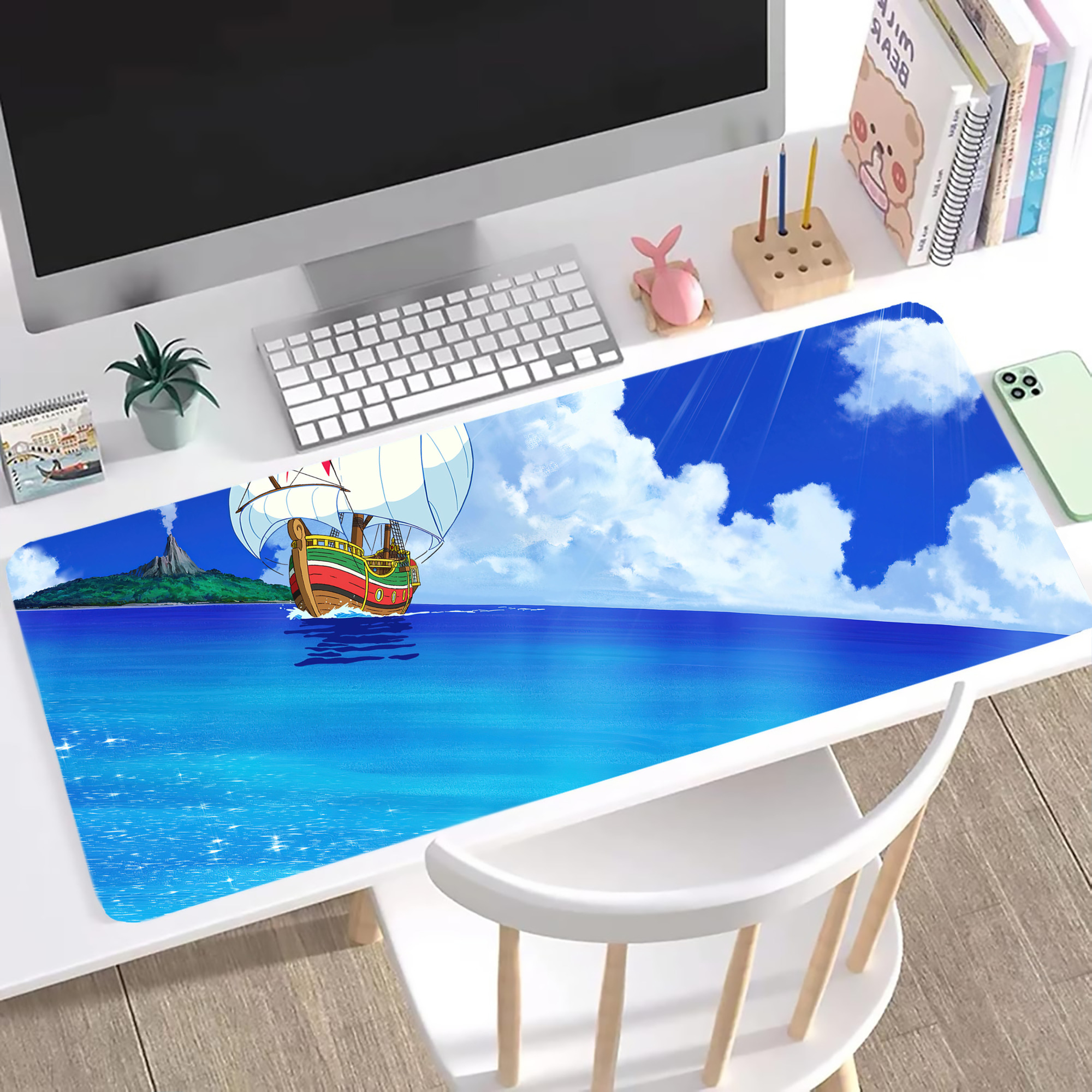 （画像用） ドラえもん Doraemon ステッチ加工 大判デスクマット／滑り止めマウスパッド