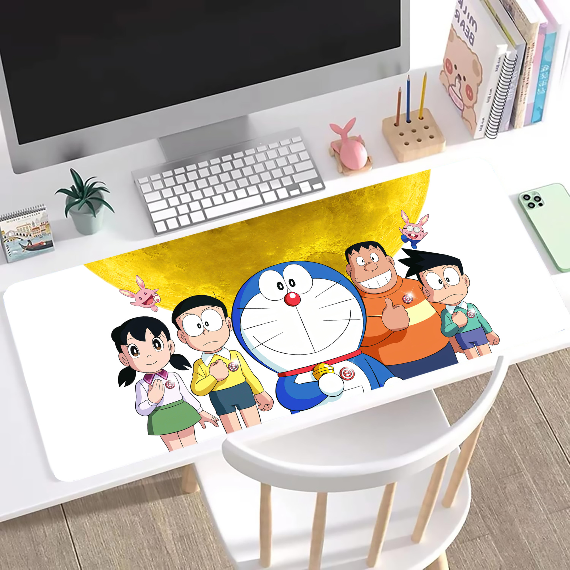 （画像用） ドラえもん Doraemon ステッチ加工 大判デスクマット／滑り止めマウスパッド
