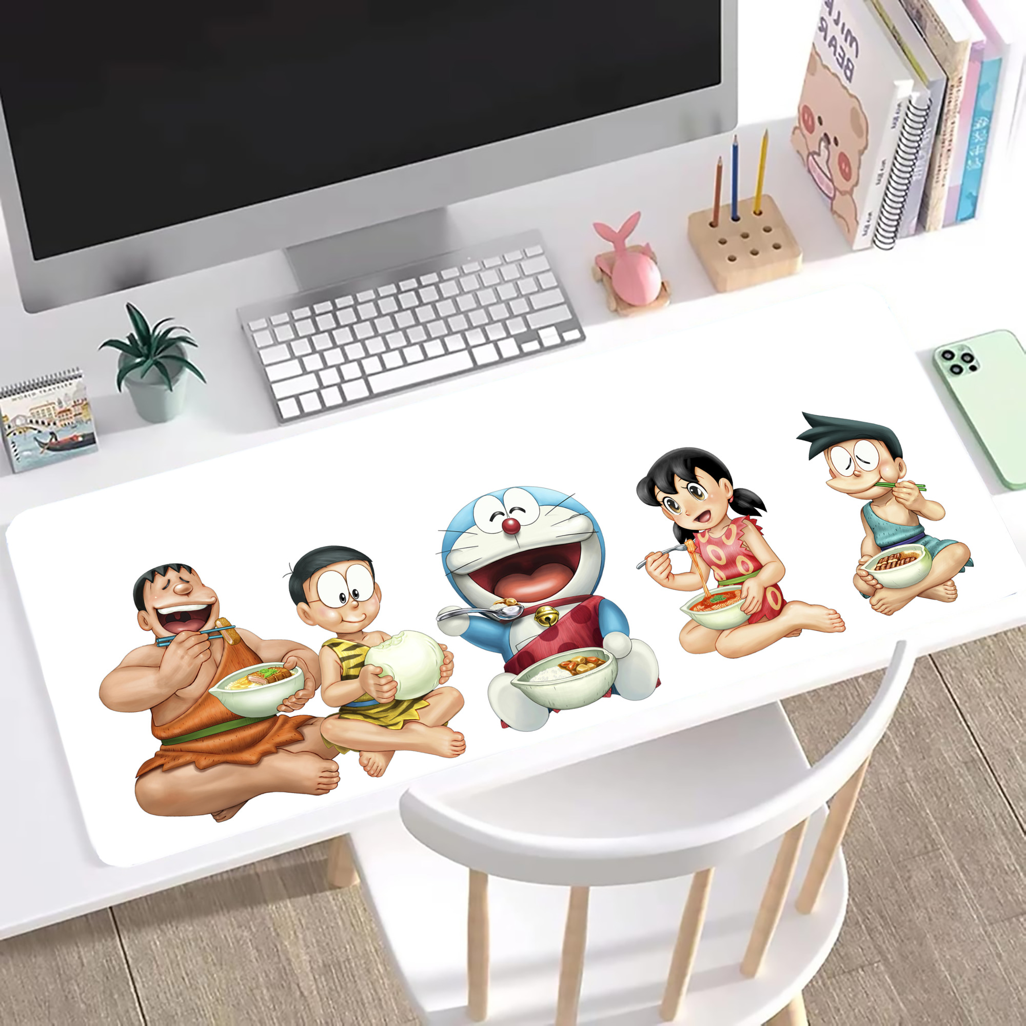 （画像用） ドラえもん Doraemon ステッチ加工 大判デスクマット／滑り止めマウスパッド