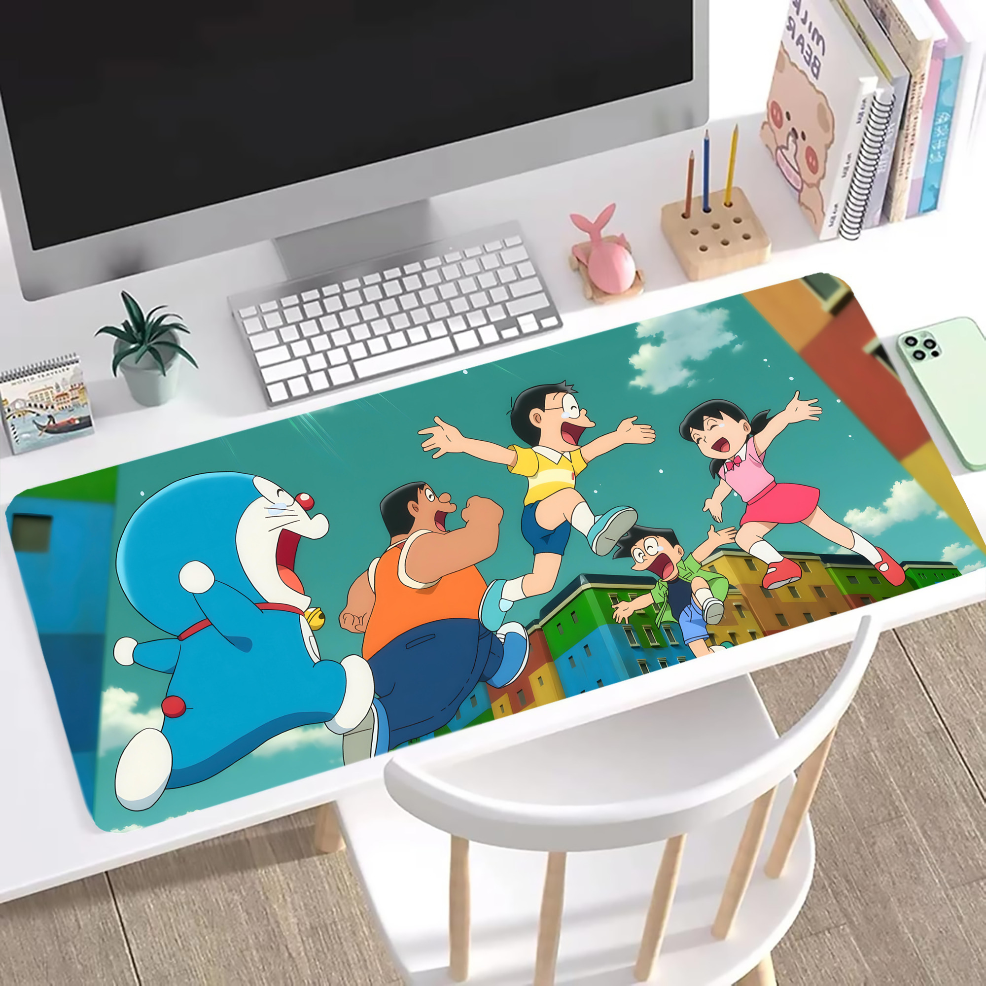 （画像用） ドラえもん Doraemon ステッチ加工 大判デスクマット／滑り止めマウスパッド