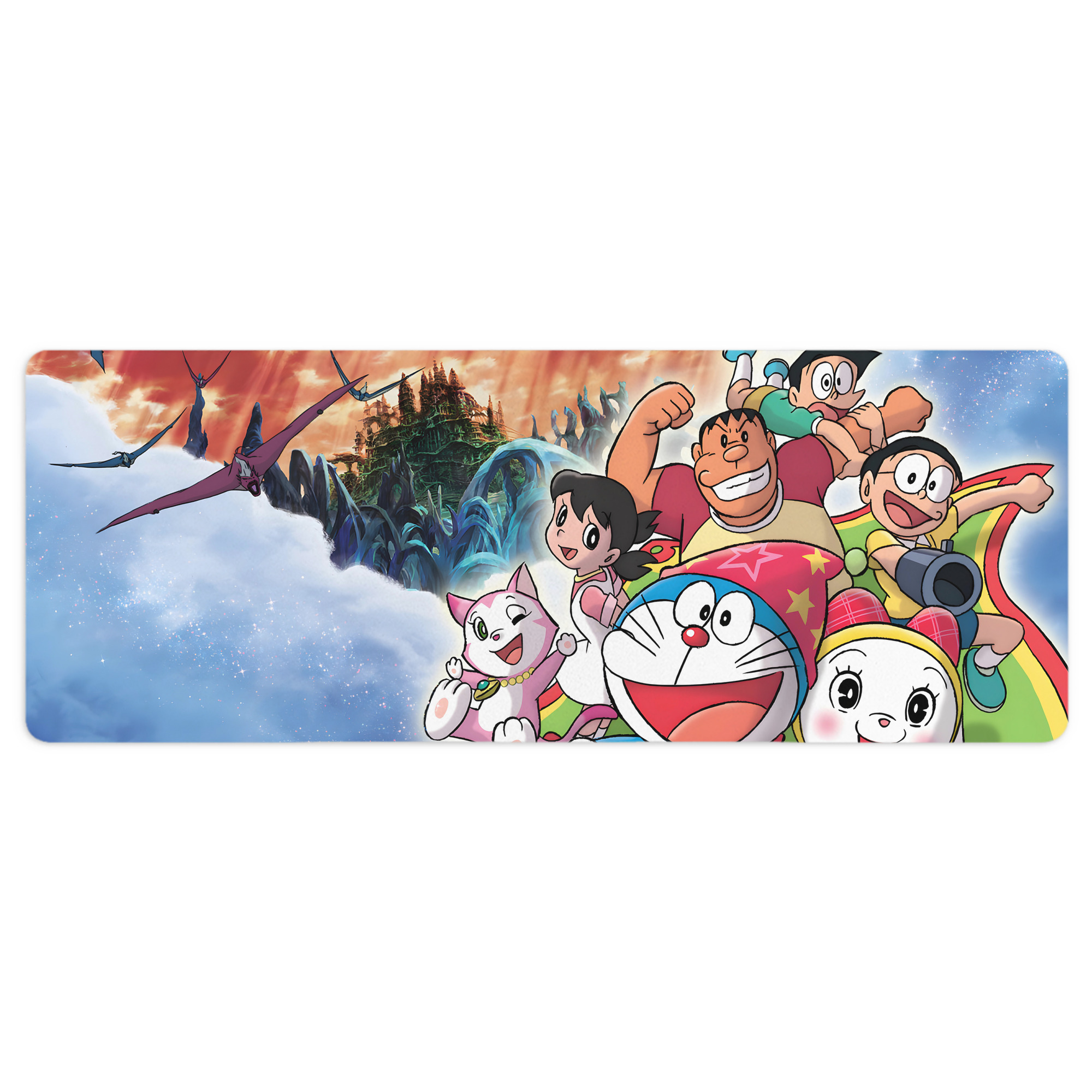 （画像用） ドラえもん Doraemon ステッチ加工 大判デスクマット／滑り止めマウスパッド