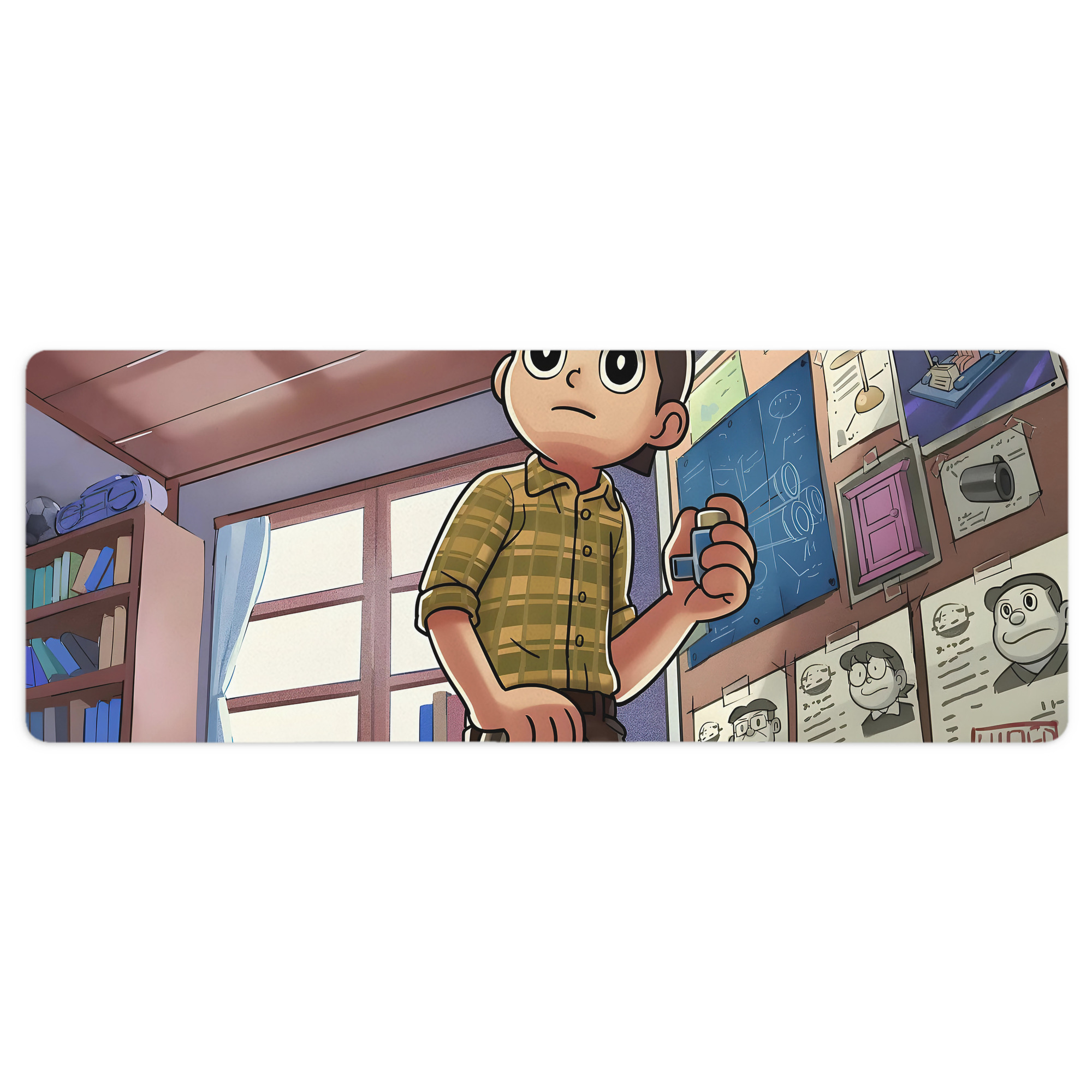 （画像用） ドラえもん Doraemon ステッチ加工 大判デスクマット／滑り止めマウスパッド