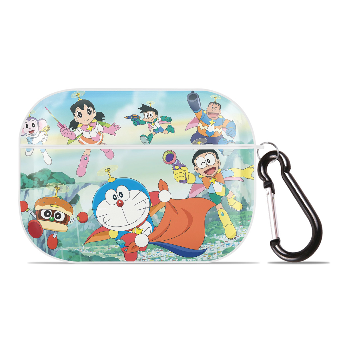 （画像用） ドラえもん Doraemon 【AirPods Pro用】ハードシェル保護ケース 耐衝撃・防指紋・カラビナ付き商品仕様