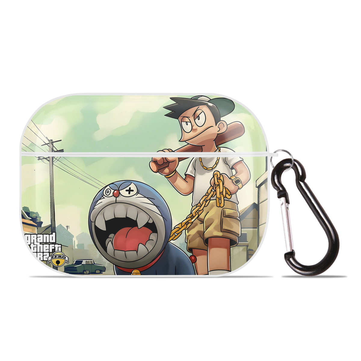 （画像用） ドラえもん Doraemon 【AirPods Pro用】ハードシェル保護ケース 耐衝撃・防指紋・カラビナ付き商品仕様