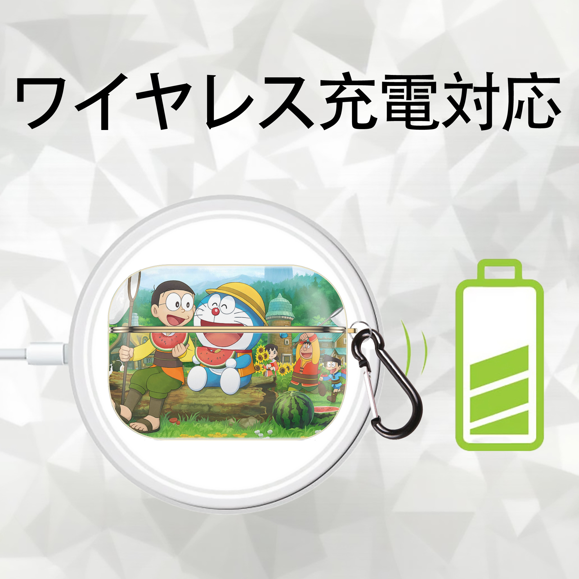 ドラえもん Doraemon 【AirPods Pro用】ハードシェル保護ケース｜耐衝撃・防指紋・カラビナ付き商品仕様