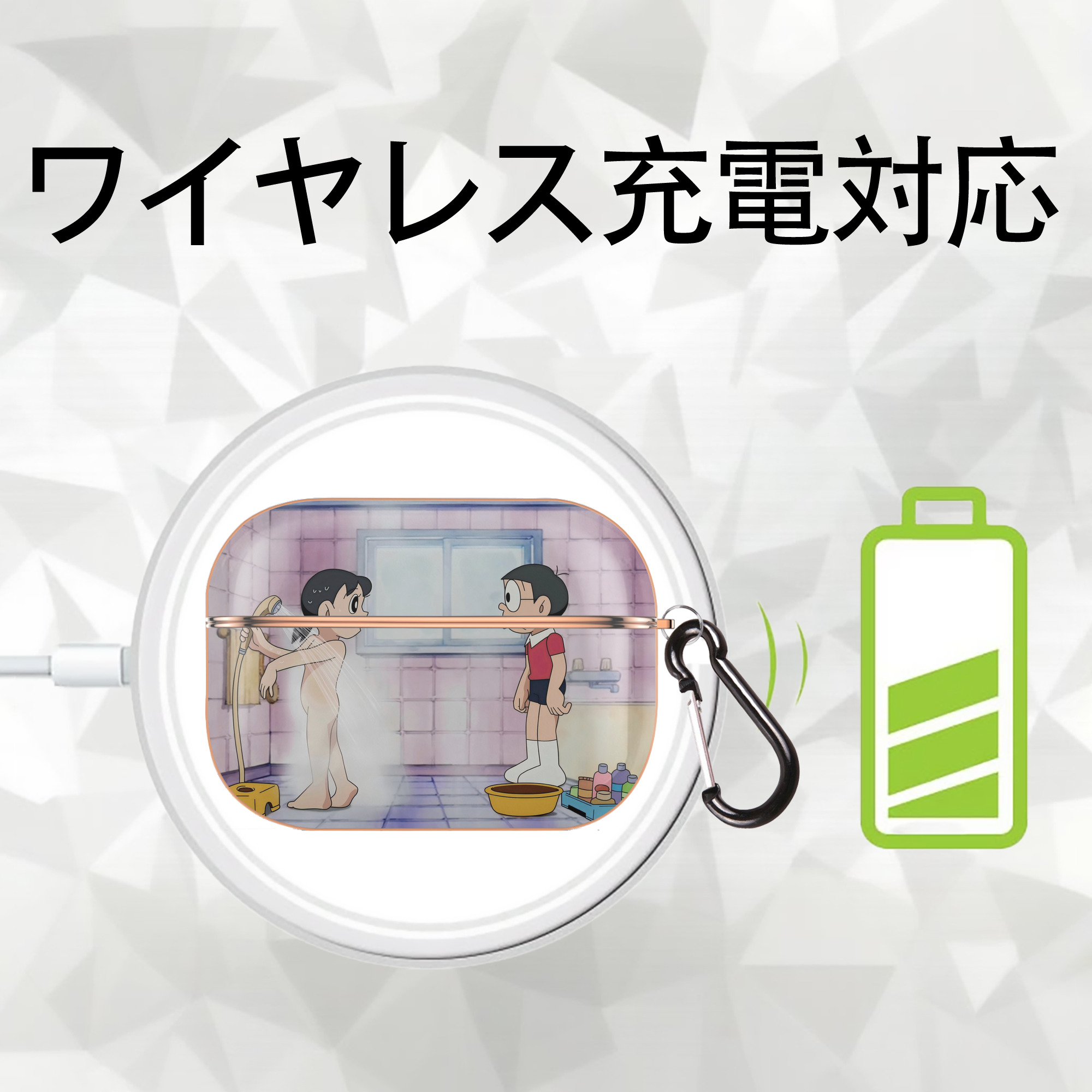 ドラえもん Doraemon 【AirPods Pro用】ハードシェル保護ケース｜耐衝撃・防指紋・カラビナ付き商品仕様