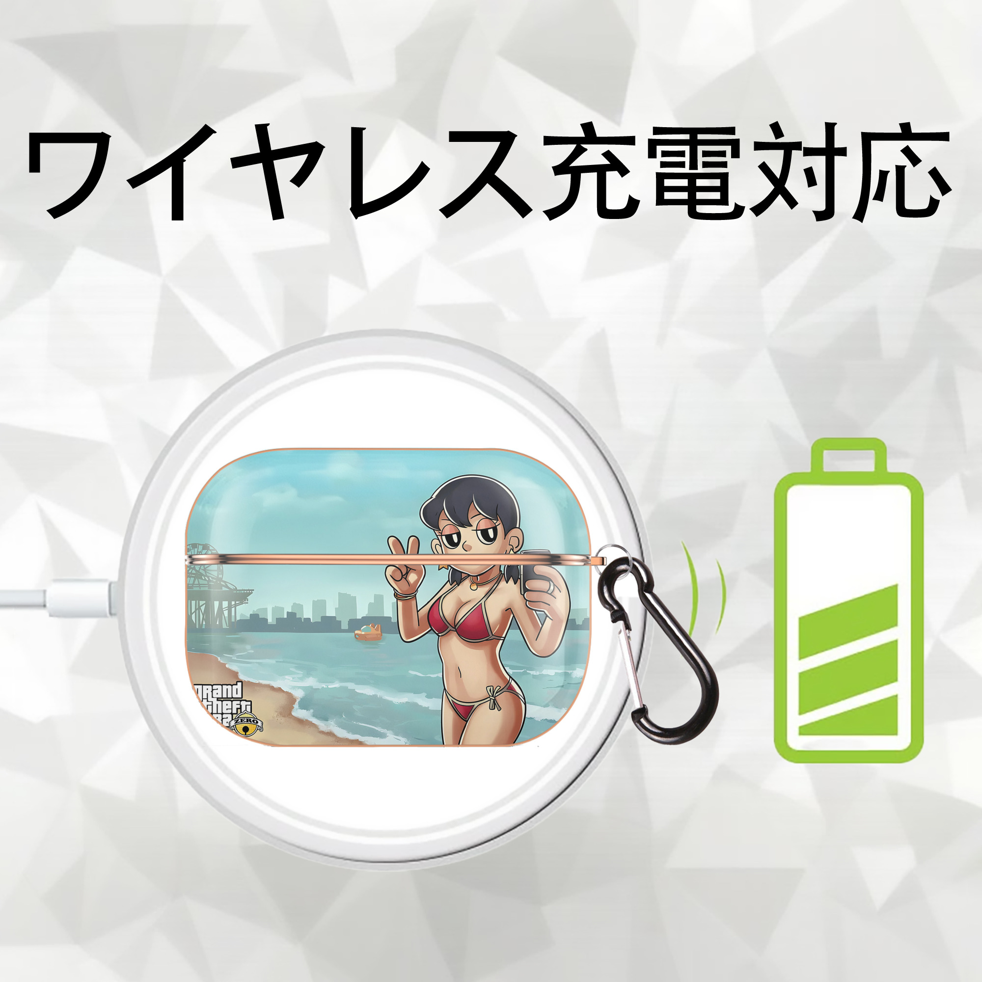 ドラえもん Doraemon 【AirPods Pro用】ハードシェル保護ケース｜耐衝撃・防指紋・カラビナ付き商品仕様