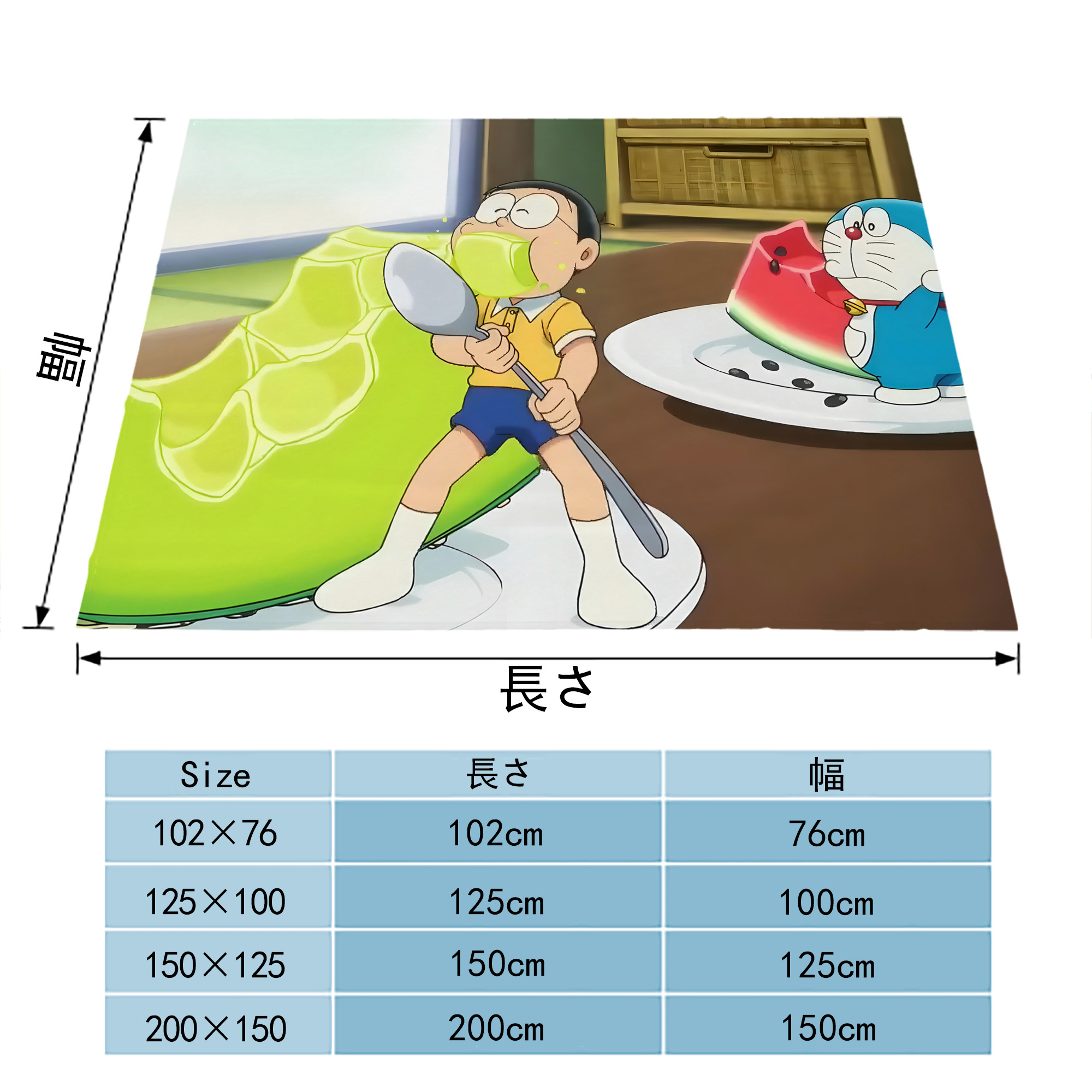 ドラえもん Doraemon フランネルブランケット・多サイズ対応（横型）