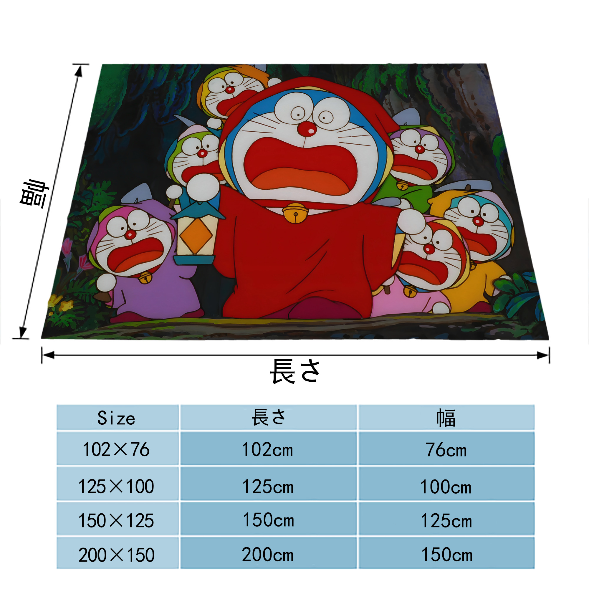 ドラえもん Doraemon フランネルブランケット・多サイズ対応（横型）