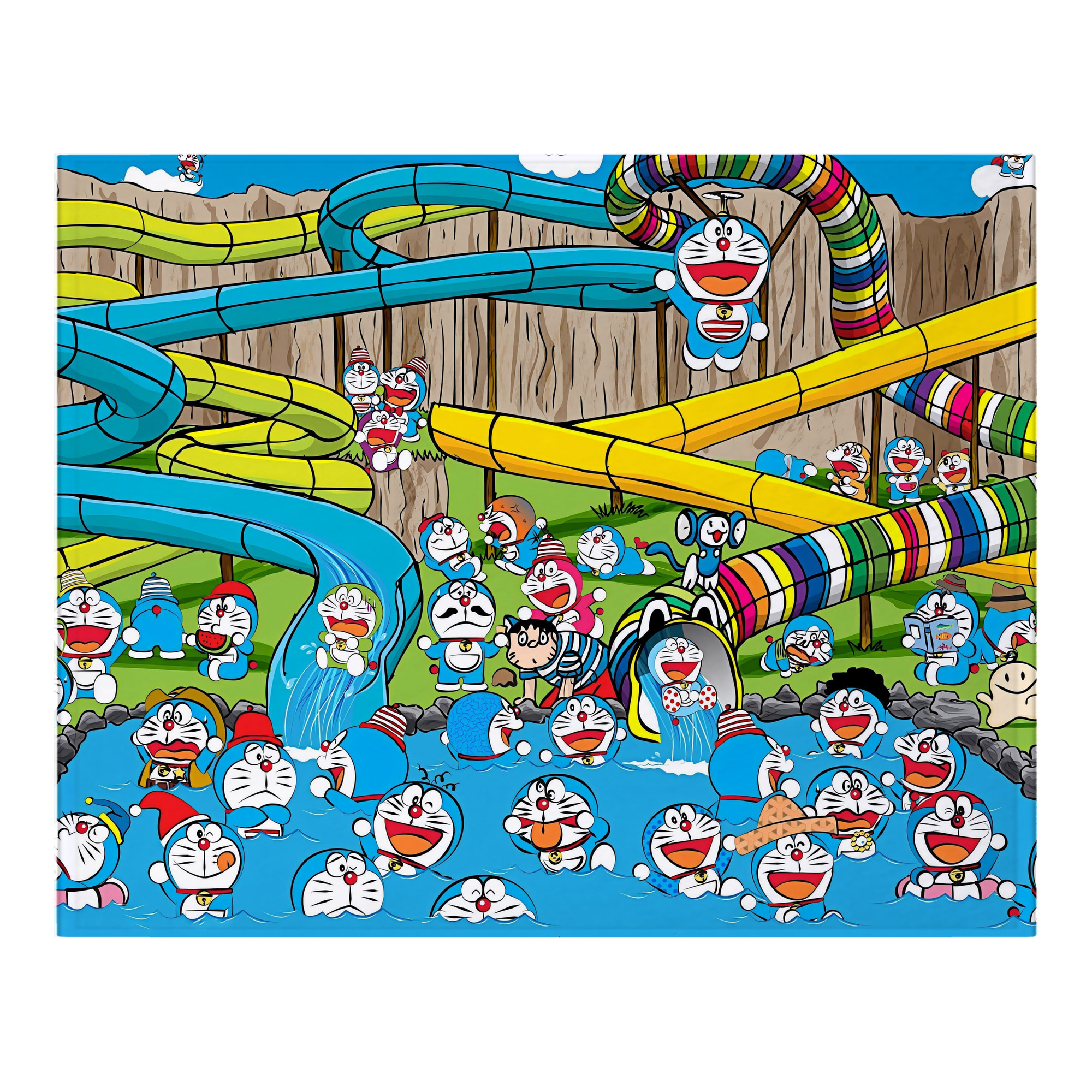 （画像用） ドラえもん Doraemon フランネルブランケット・多サイズ対応（横型）