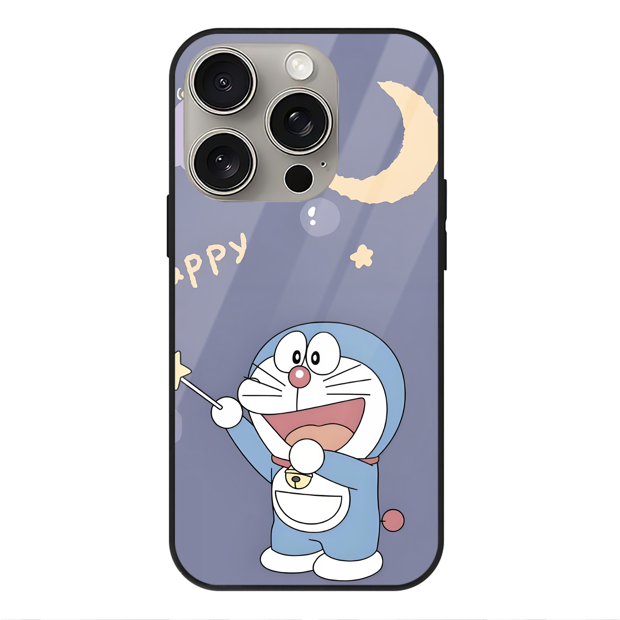 （画像用） ドラえもん Doraemon 【iPhone15Pro対応】スマホケース 耐衝撃＆黄変防止 背面ガラス