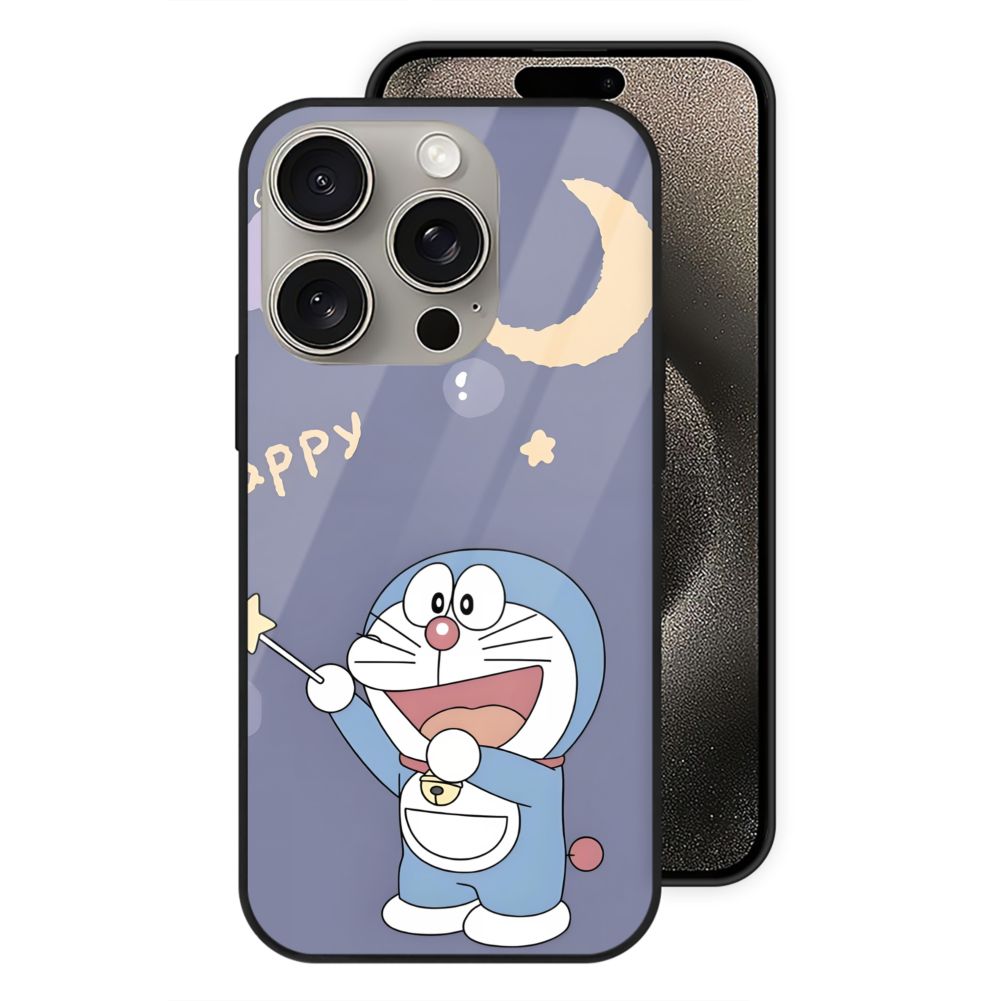 （画像用） ドラえもん Doraemon 【iPhone15Pro対応】スマホケース 耐衝撃＆黄変防止 背面ガラス
