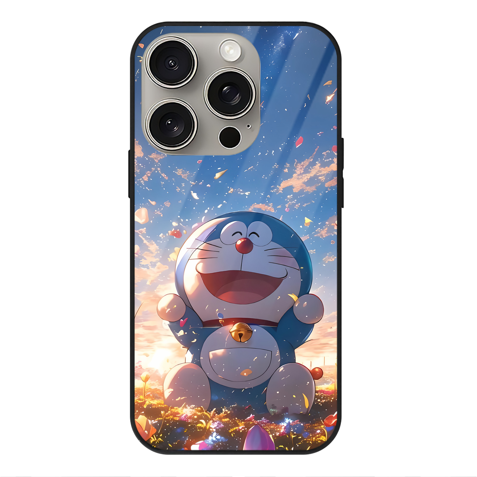 （画像用） ドラえもん Doraemon 【iPhone15Pro対応】スマホケース 耐衝撃＆黄変防止 背面ガラス