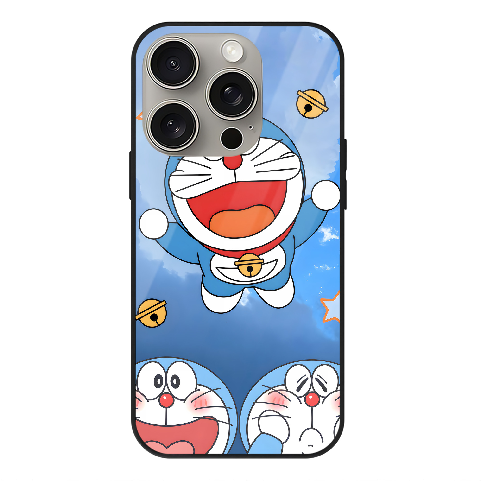 （画像用） ドラえもん Doraemon 【iPhone15Pro対応】スマホケース 耐衝撃＆黄変防止 背面ガラス