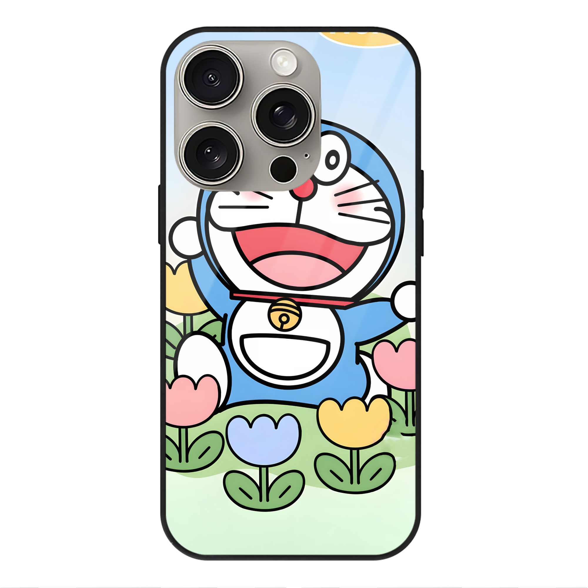 （画像用） ドラえもん Doraemon 【iPhone15Pro対応】スマホケース 耐衝撃＆黄変防止 背面ガラス