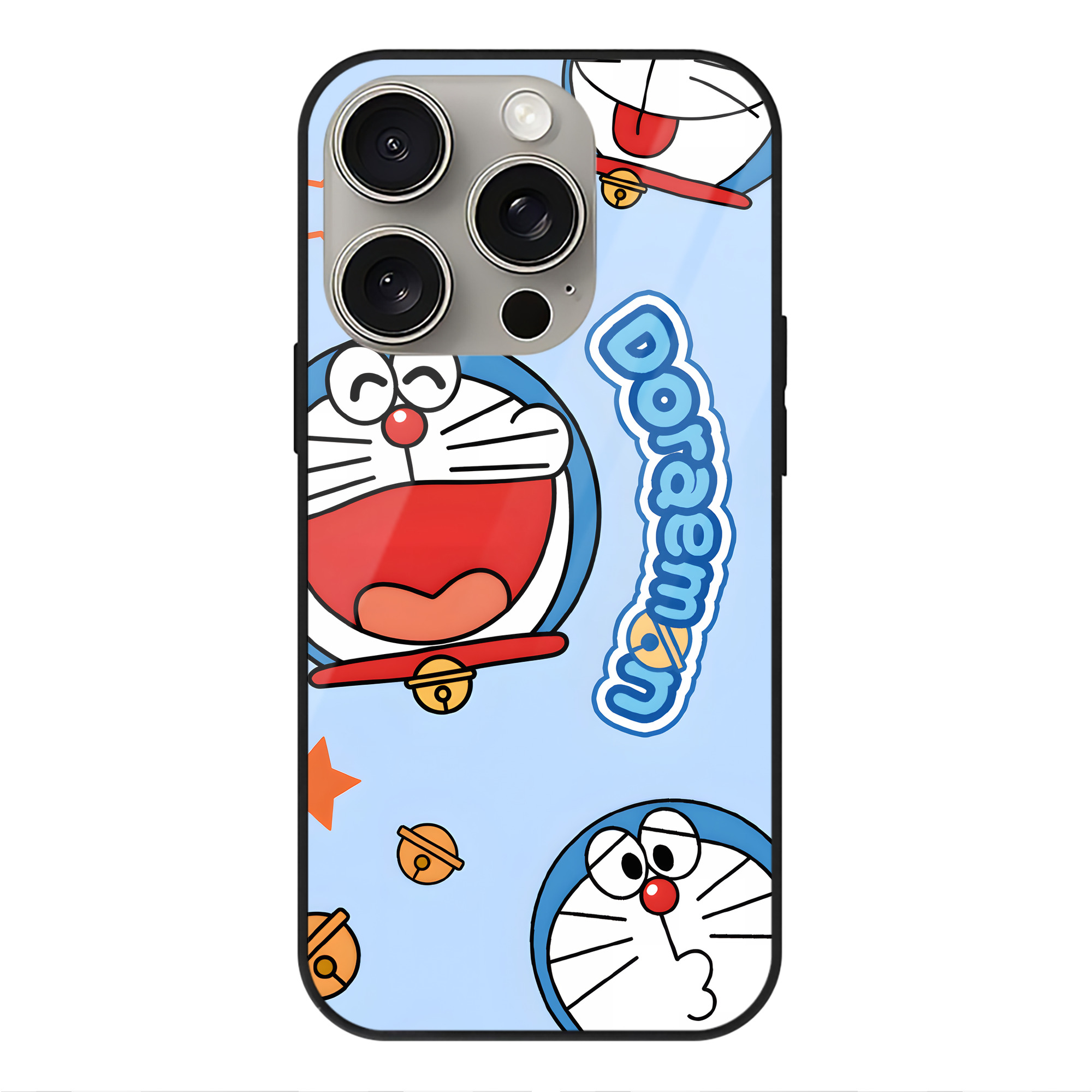 （画像用） ドラえもん Doraemon 【iPhone15Pro対応】スマホケース 耐衝撃＆黄変防止 背面ガラス