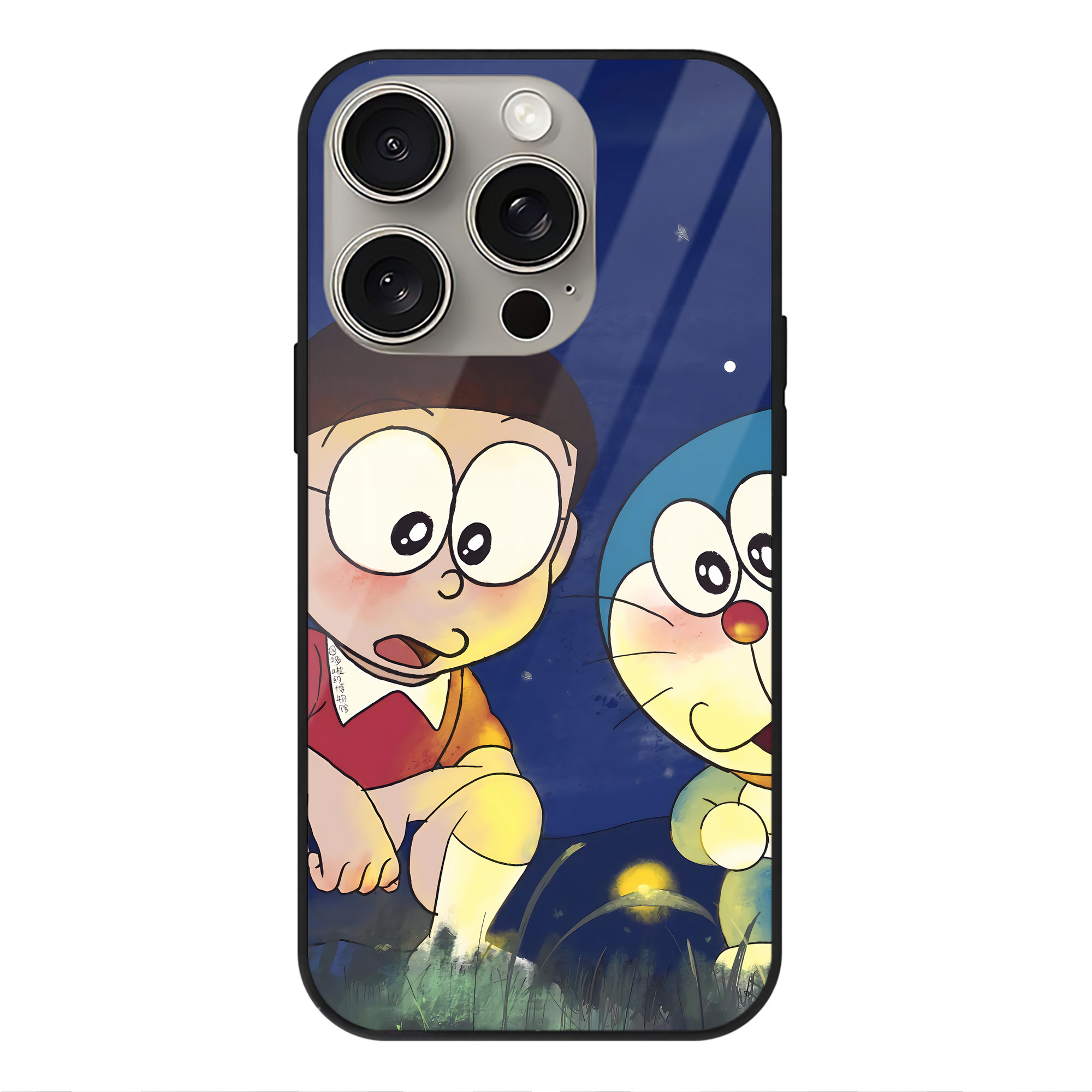 （画像用） ドラえもん Doraemon 【iPhone15Pro対応】スマホケース 耐衝撃＆黄変防止 背面ガラス
