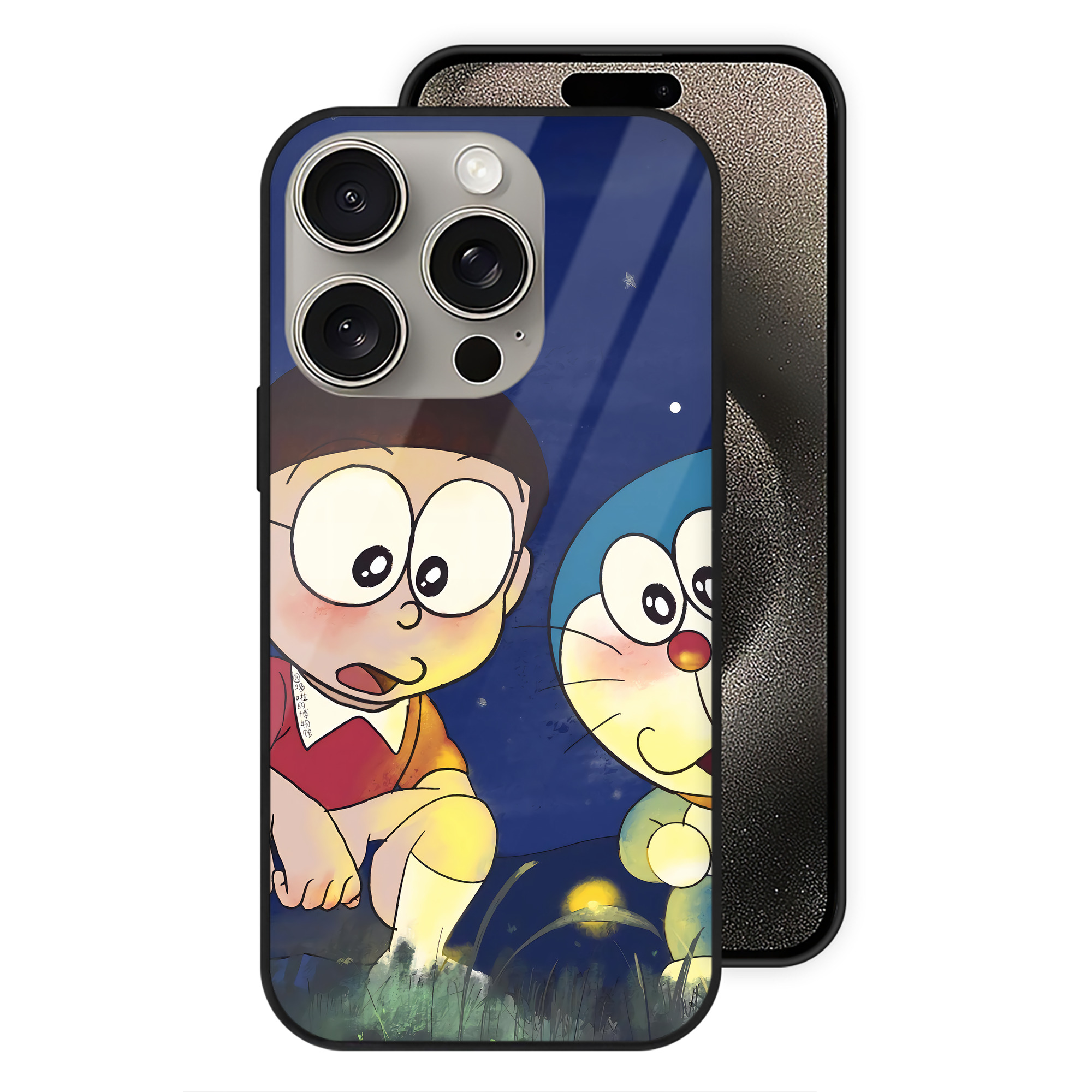（画像用） ドラえもん Doraemon 【iPhone15Pro対応】スマホケース 耐衝撃＆黄変防止 背面ガラス