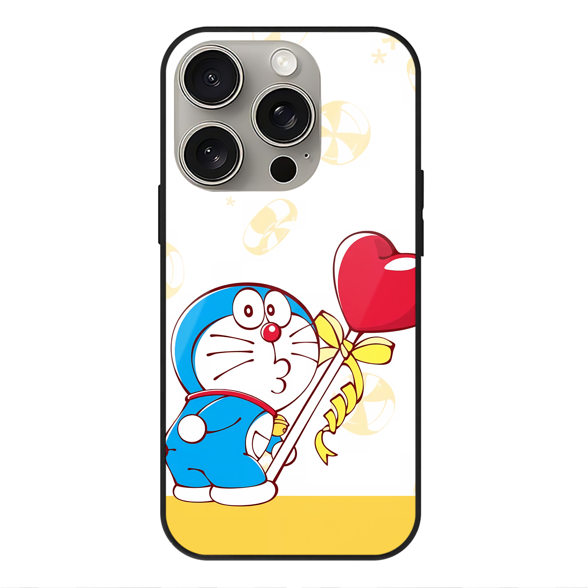 （画像用） ドラえもん Doraemon 【iPhone15Pro対応】スマホケース 耐衝撃＆黄変防止 背面ガラス