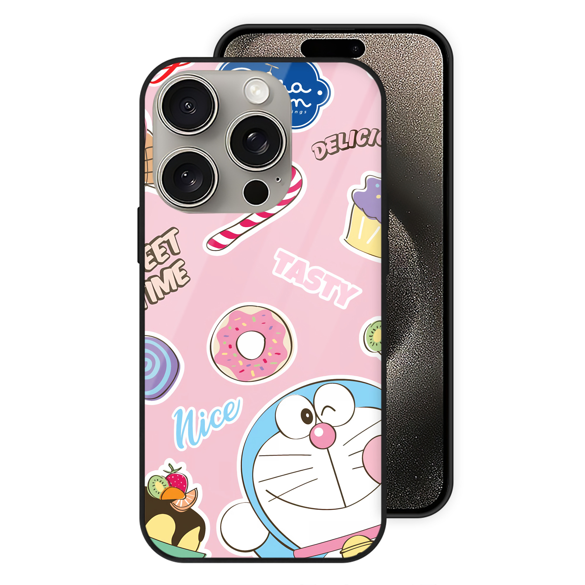 （画像用） ドラえもん Doraemon 【iPhone15Pro対応】スマホケース 耐衝撃＆黄変防止 背面ガラス