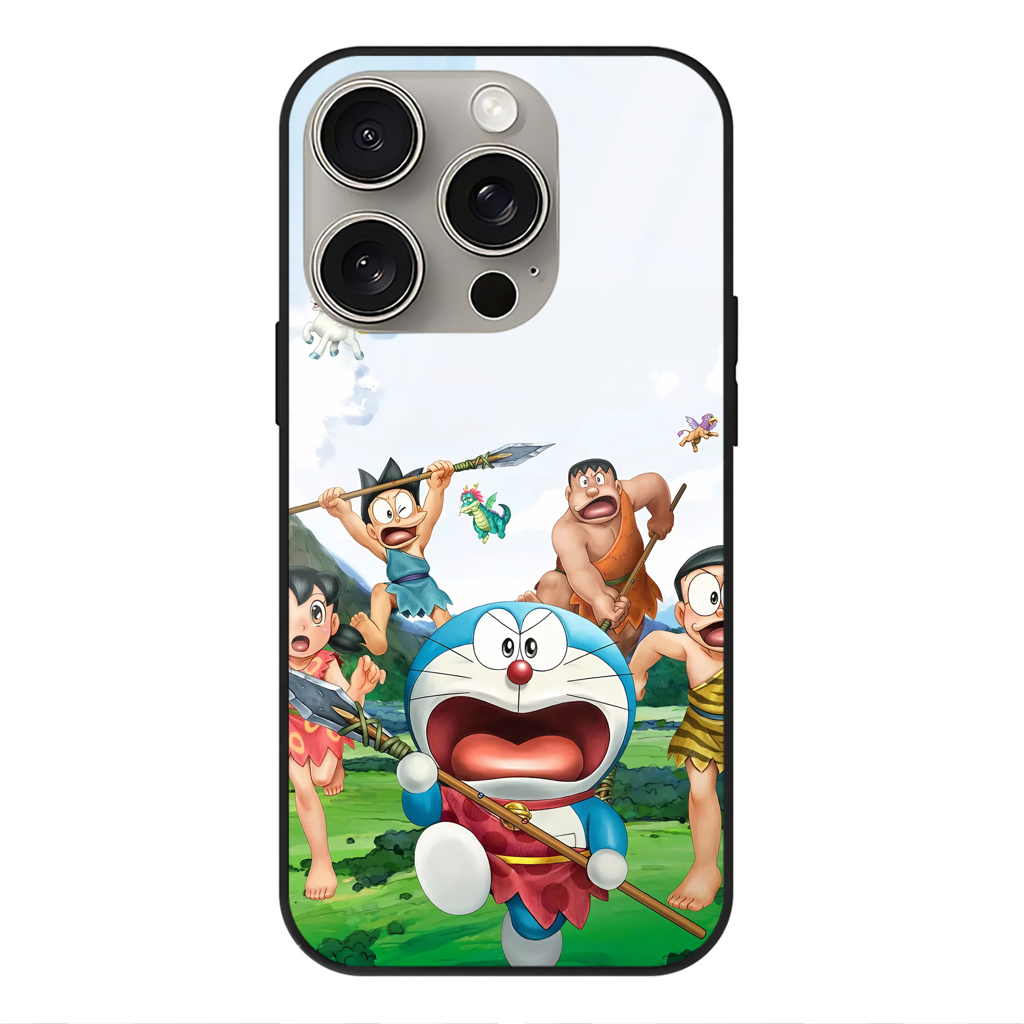 （画像用） ドラえもん Doraemon 【iPhone15Pro対応】スマホケース 耐衝撃＆黄変防止 背面ガラス