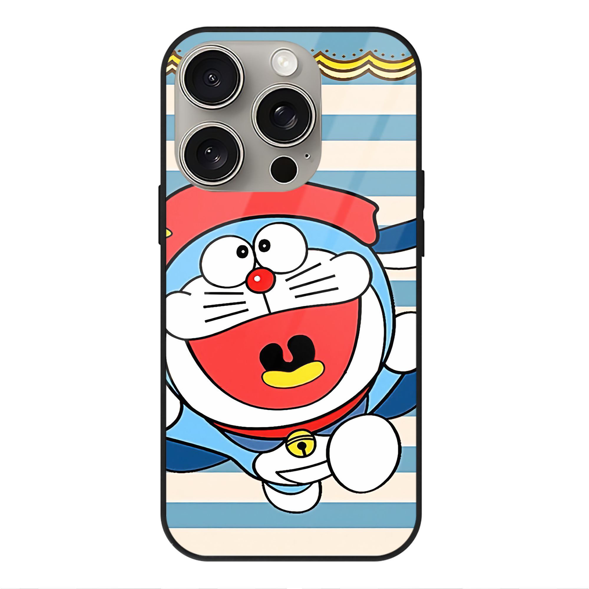 （画像用） ドラえもん Doraemon 【iPhone15Pro対応】スマホケース 耐衝撃＆黄変防止 背面ガラス
