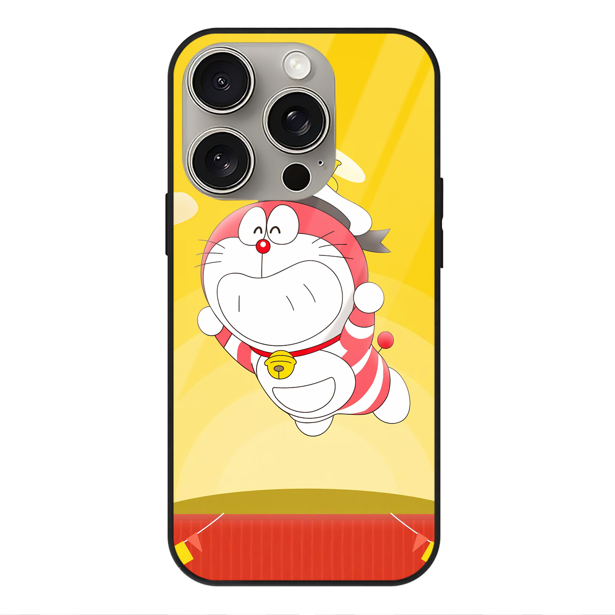 （画像用） ドラえもん Doraemon 【iPhone15Pro対応】スマホケース 耐衝撃＆黄変防止 背面ガラス