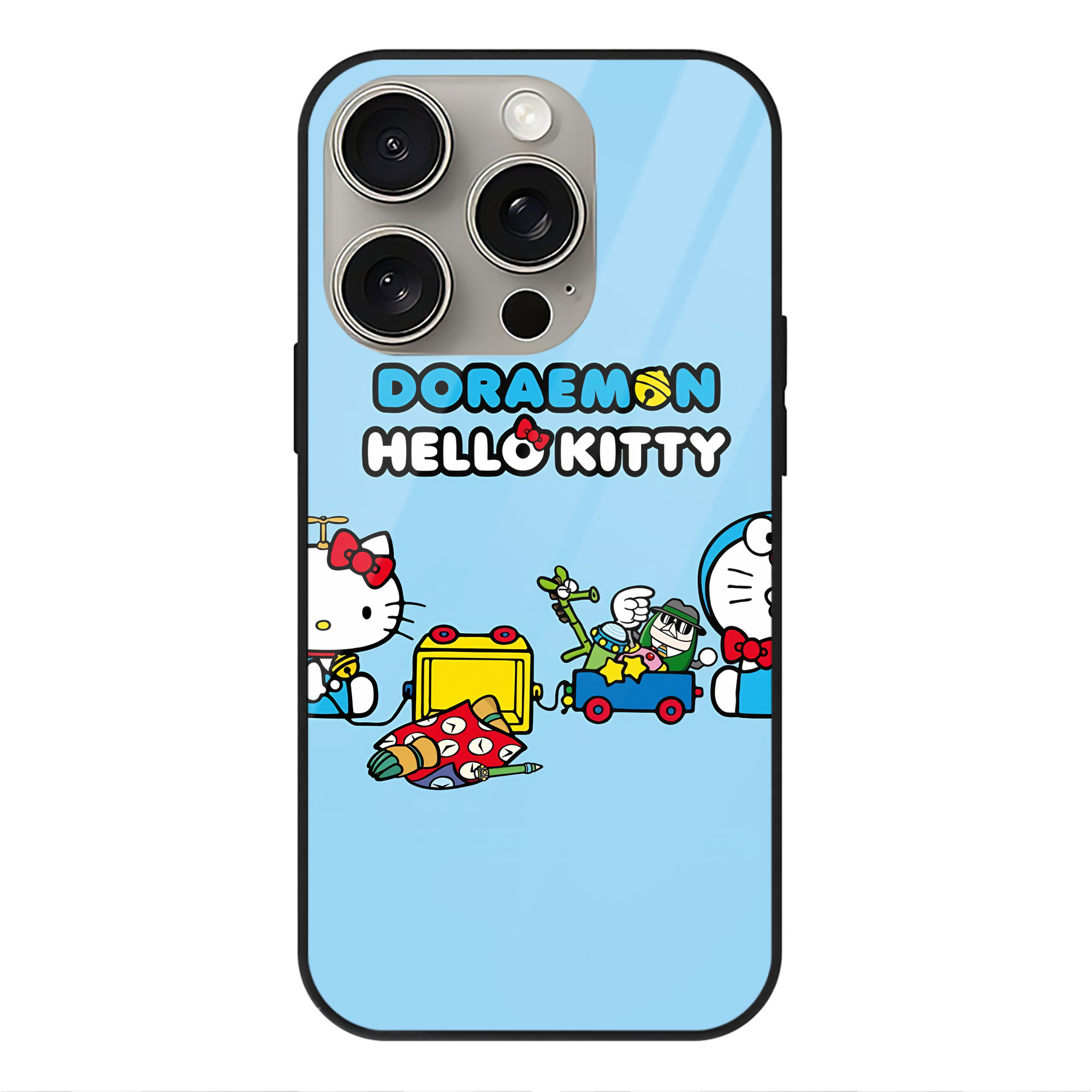 （画像用） ドラえもん Doraemon 【iPhone15Pro対応】スマホケース 耐衝撃＆黄変防止 背面ガラス