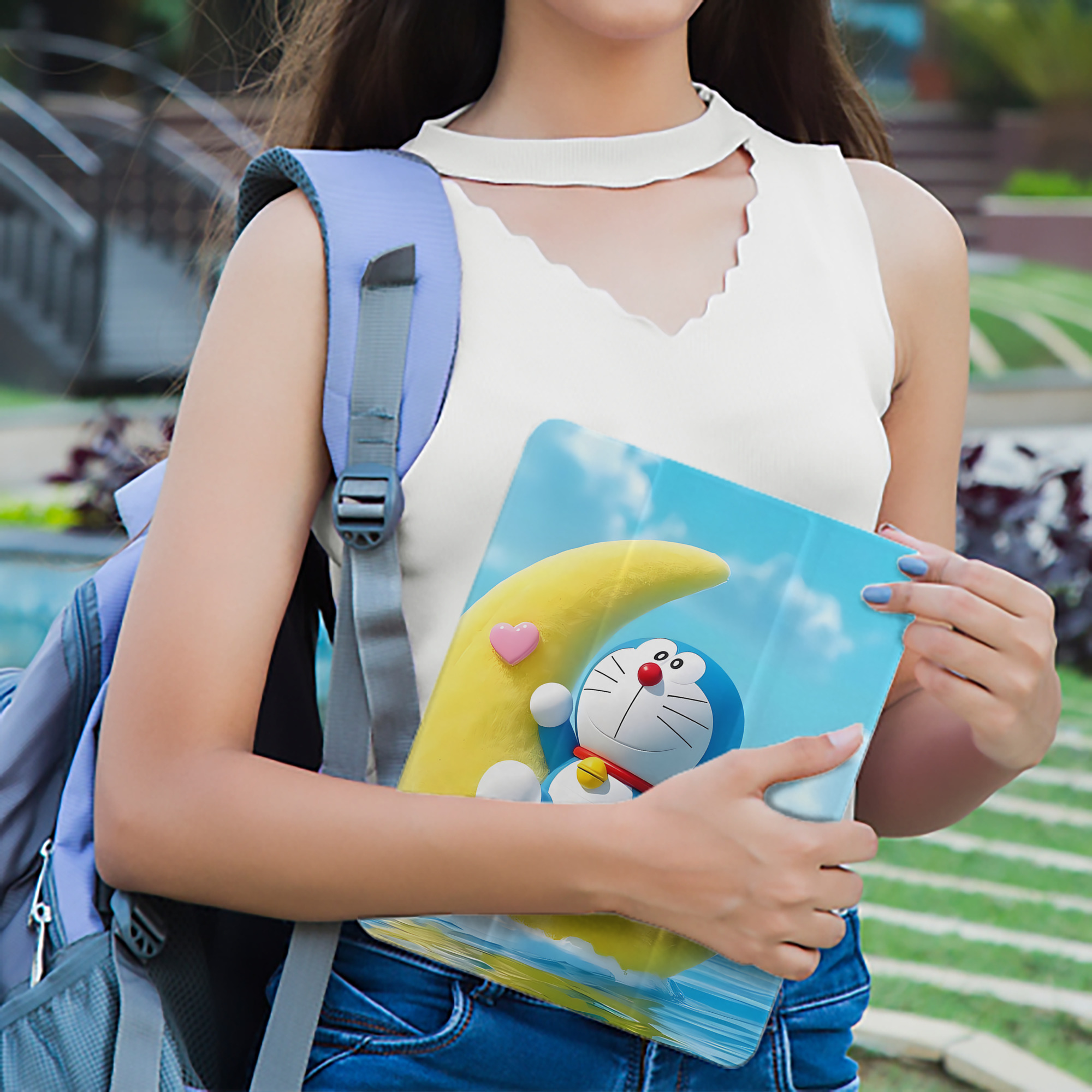 ドラえもん Doraemon IPad ケース ペン収納付き 三つ折りスタンド PUレザー×シリコン 対応機種9.5/10.5/10.9インチ