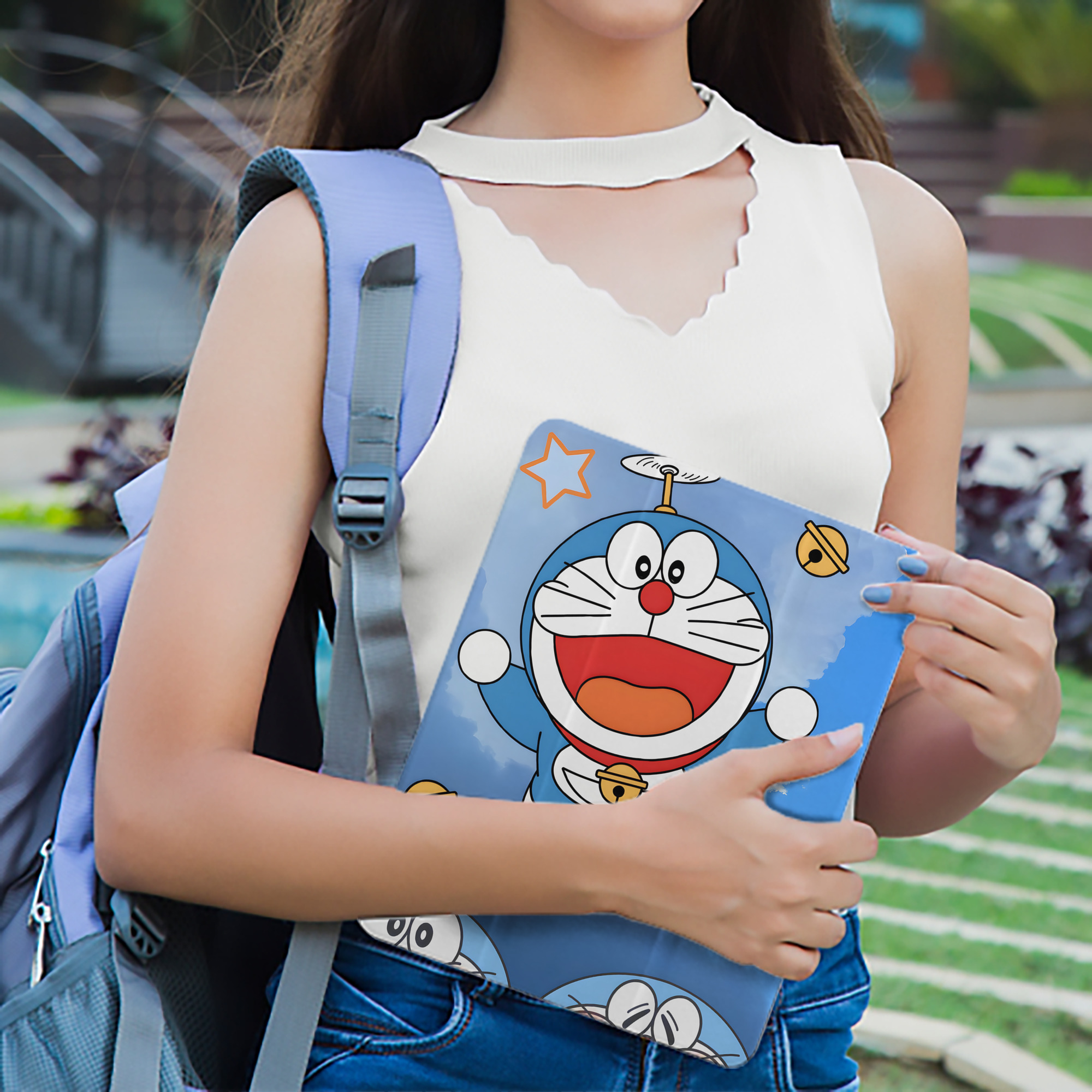 ドラえもん Doraemon IPad ケース ペン収納付き 三つ折りスタンド PUレザー×シリコン 対応機種9.5/10.5/10.9インチ
