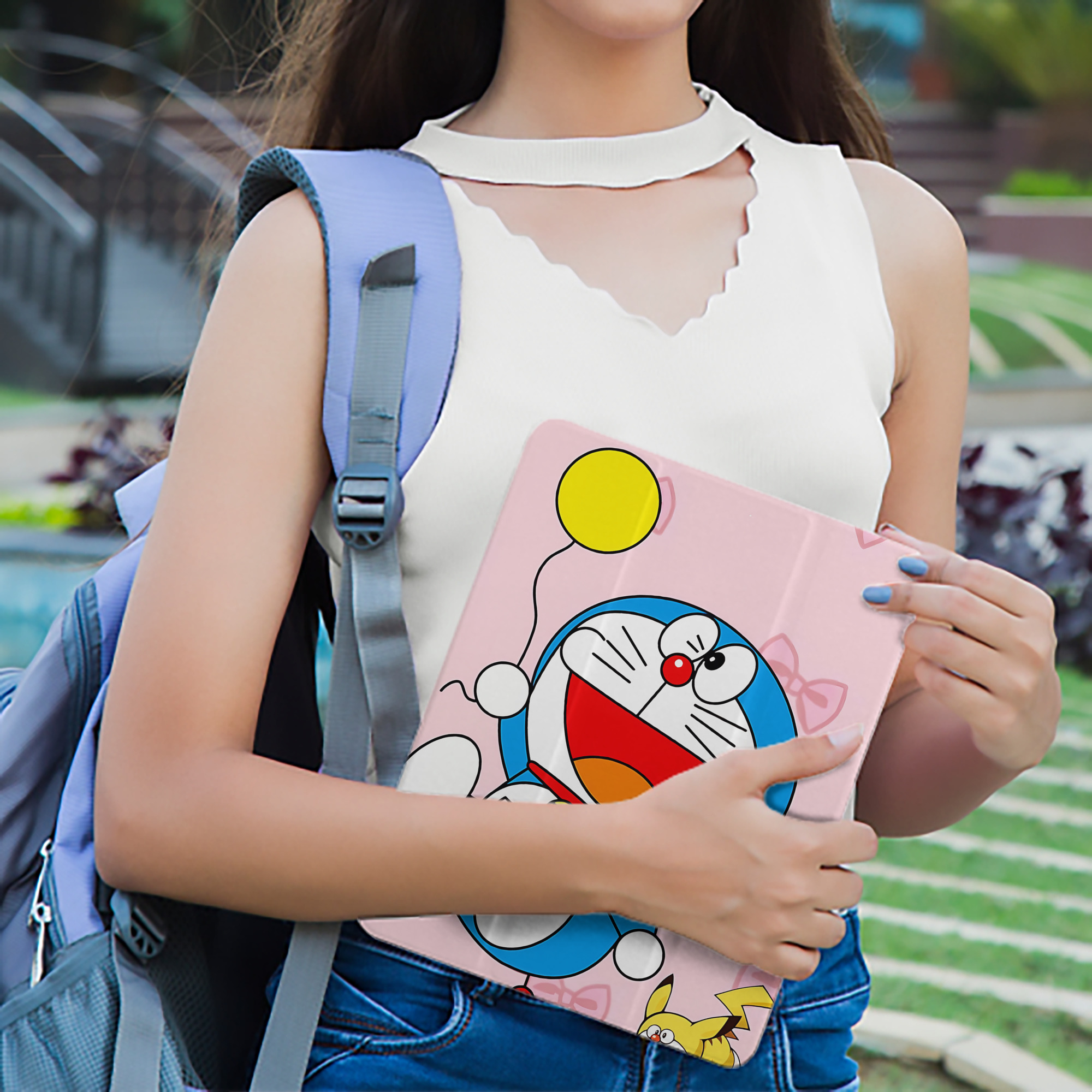 ドラえもん Doraemon IPad ケース ペン収納付き 三つ折りスタンド PUレザー×シリコン 対応機種9.5/10.5/10.9インチ