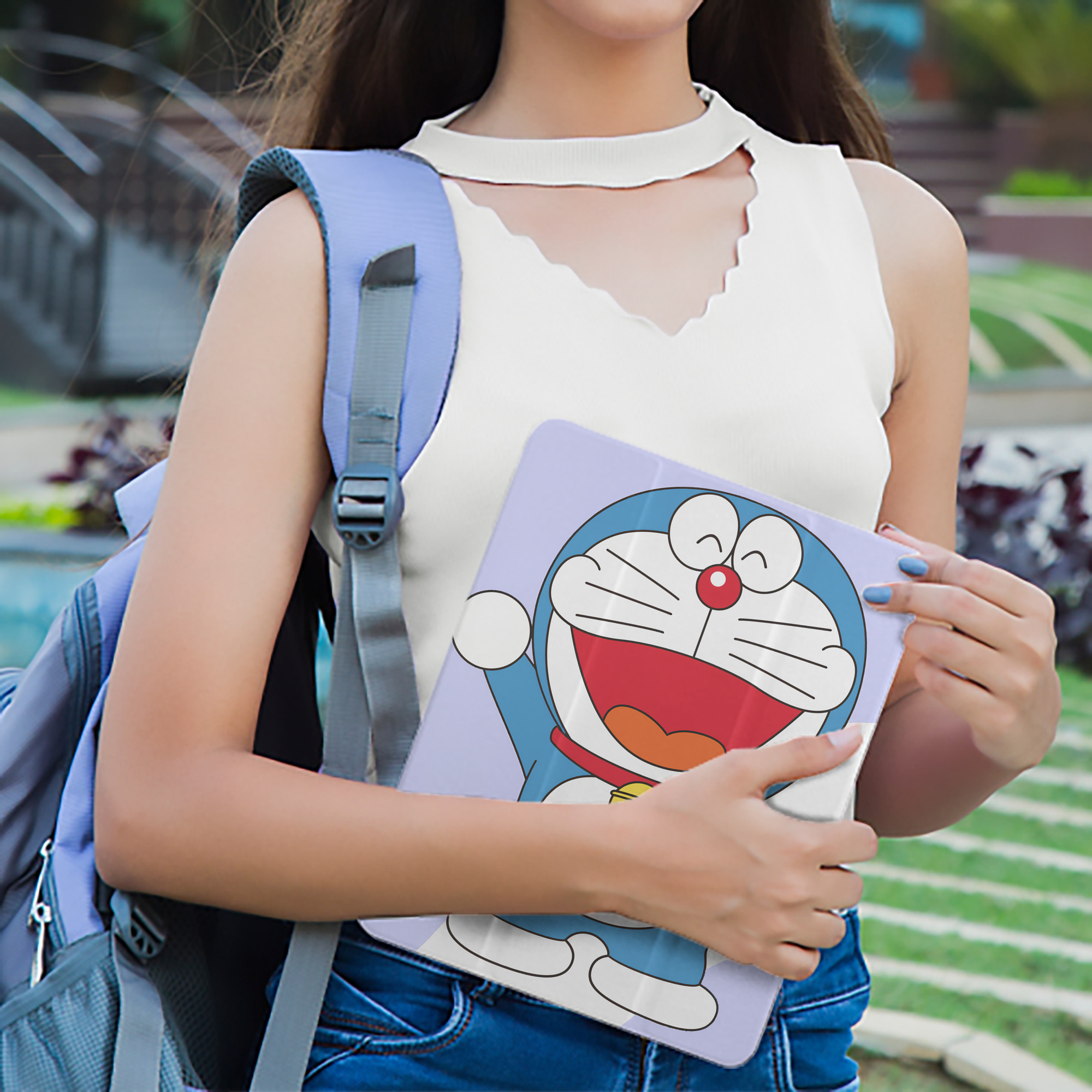 ドラえもん Doraemon IPad ケース ペン収納付き 三つ折りスタンド PUレザー×シリコン 対応機種9.5/10.5/10.9インチ
