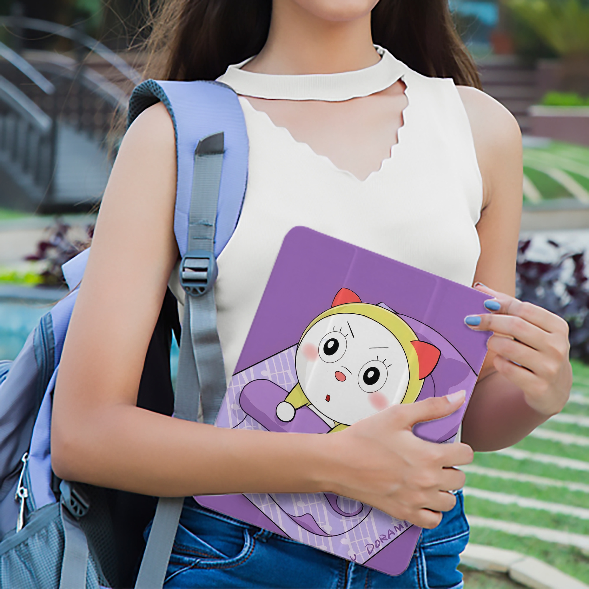 ドラえもん Doraemon IPad ケース ペン収納付き 三つ折りスタンド PUレザー×シリコン 対応機種9.5/10.5/10.9インチ