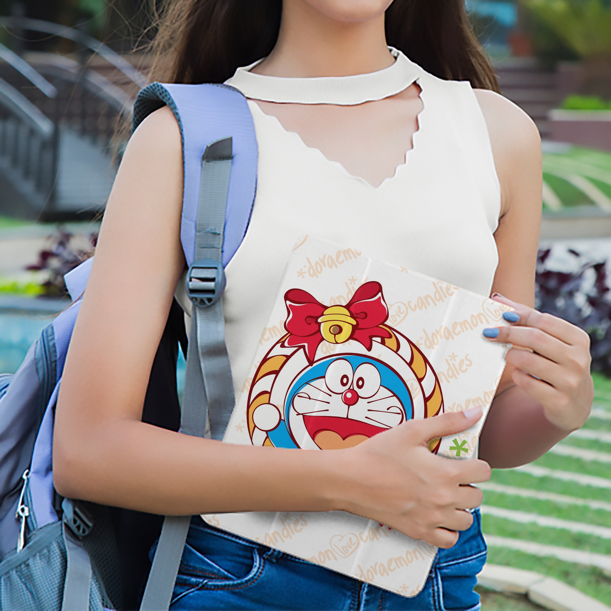ドラえもん Doraemon IPad ケース ペン収納付き 三つ折りスタンド PUレザー×シリコン 対応機種9.5/10.5/10.9インチ